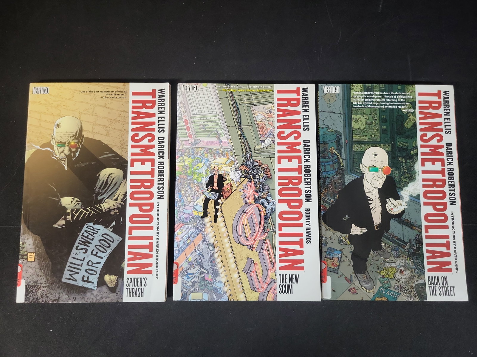 I02359 | A Trio of Transmetropolitan Trade Paperback Graphic Novels by Warren Ellis and Darick (1 of 3)