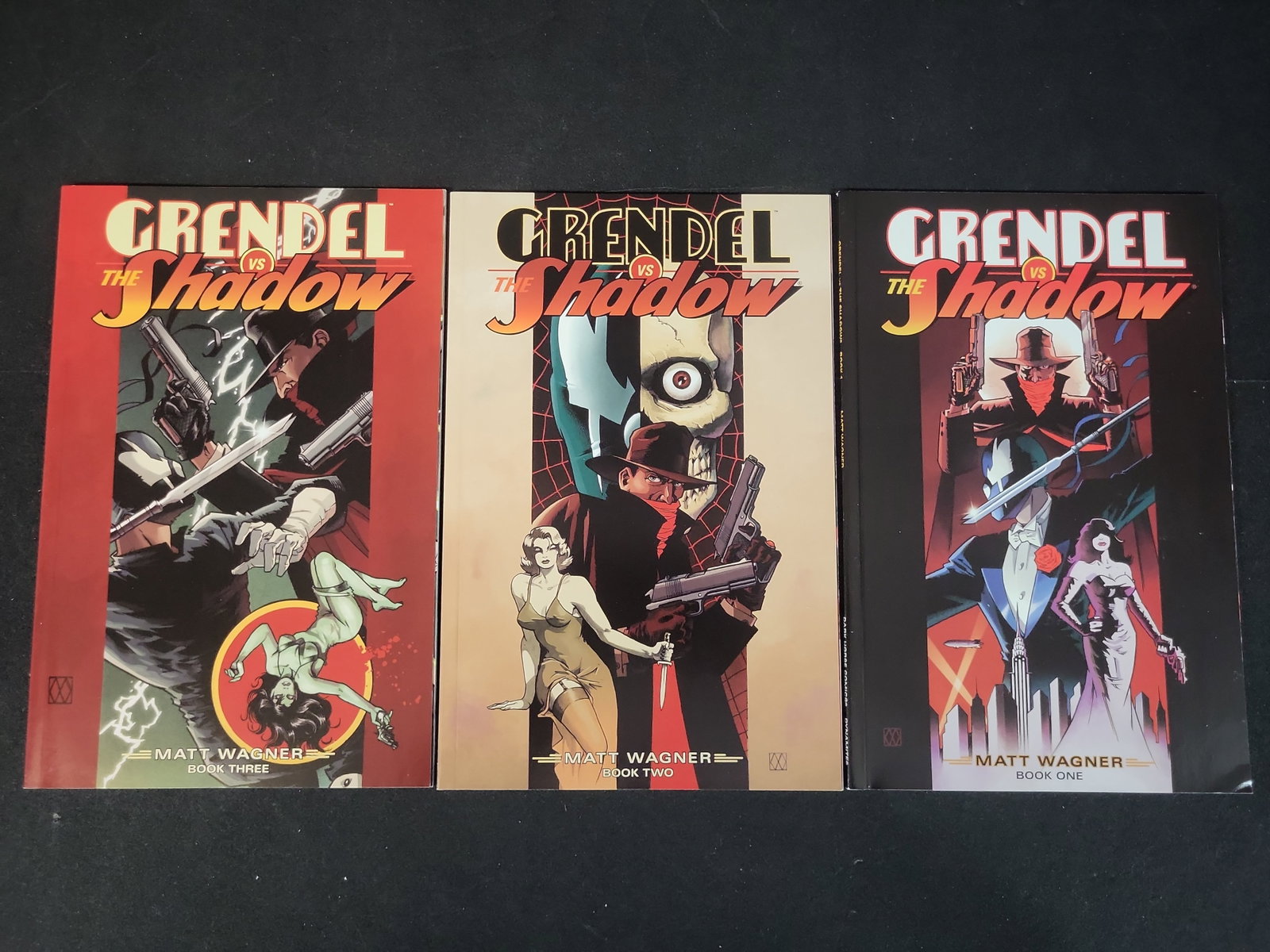 I02374 | Grendel vs. The Shadow Complete Three-Issue Prestige Format Comic Book Set by Matt Wagner (1 of 3)