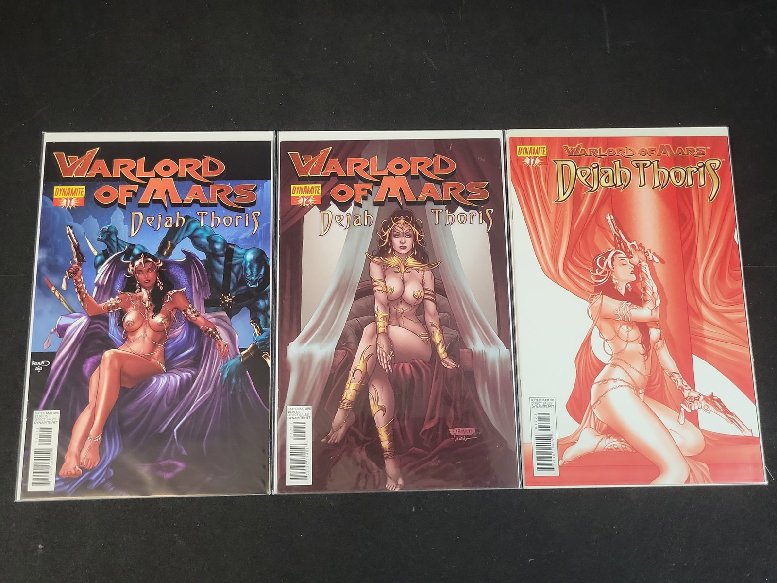I02422 | A Trio of Dynamite Entertainment Warlord of Mars: Dejah Thoris Comic Books, Issues 11, 12, (1 of 4)