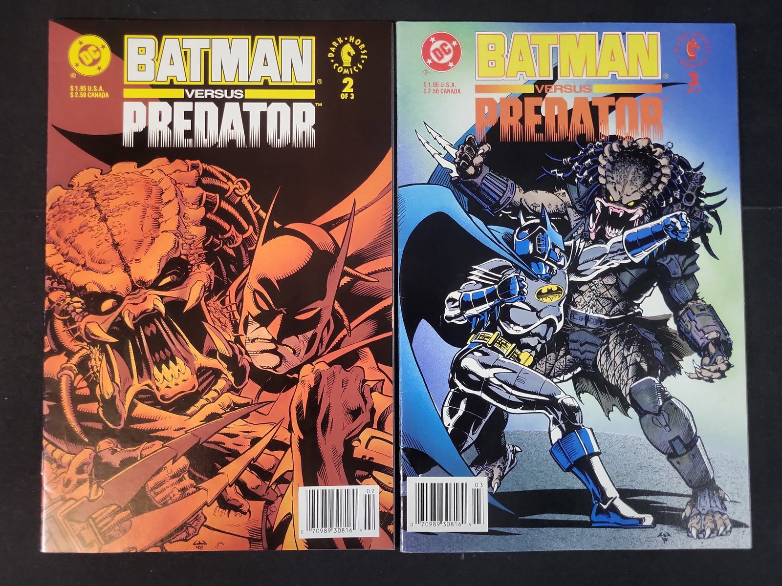 I02430 | A Pair of Batman Versus Predator Comic Books, Issues #2 and #3, DC and Dark Horse Comics, (1 of 3)