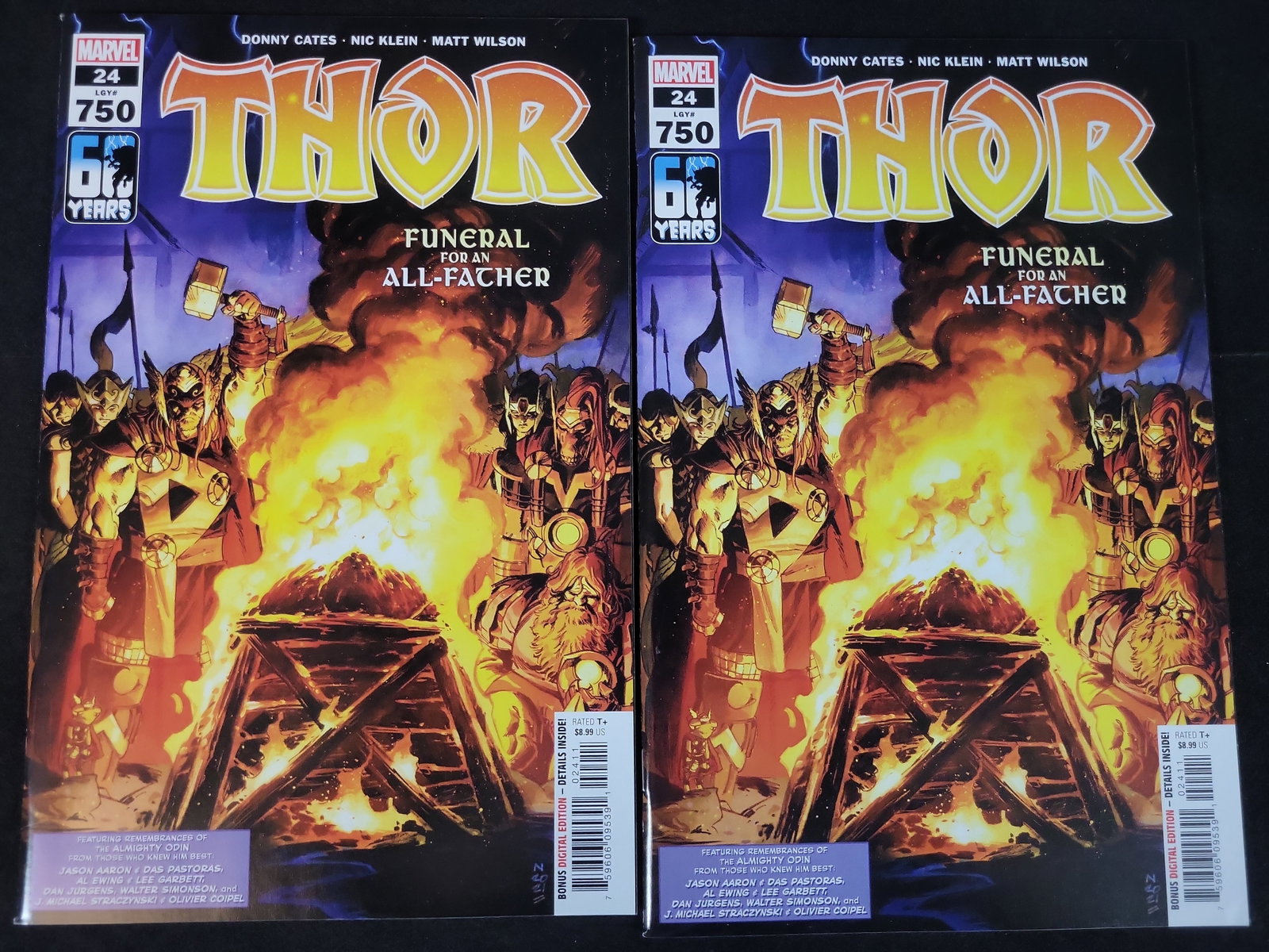 I02432 | A Pair of Marvel Comics Thor 24 Legacy 750 Sixty Years Milestone Issues (1 of 2)