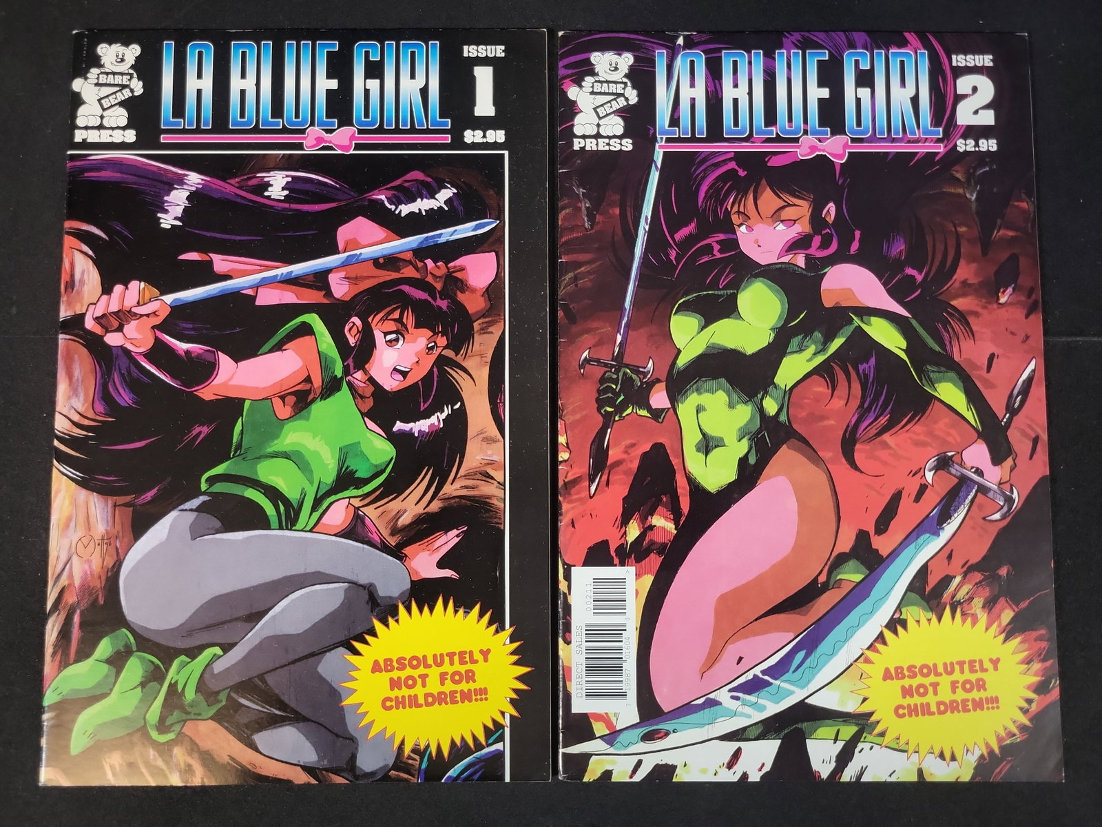 I02447 | Two La Blue Girl Comic Books, Issues 1 and 2, Bare Bear Press 1996 (1 of 3)