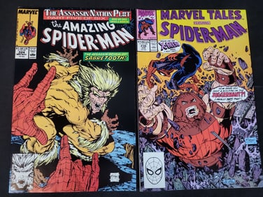I02467 | Two Marvel Comic Books, The Amazing Spider-Man #324 and Marvel Tales #238, Todd McFarlane