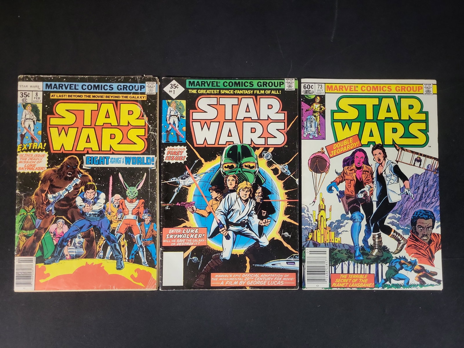 I02486 | A Trio of Vintage Marvel Star Wars Comic Books Including Issues 1 8 and 73 (1 of 4)