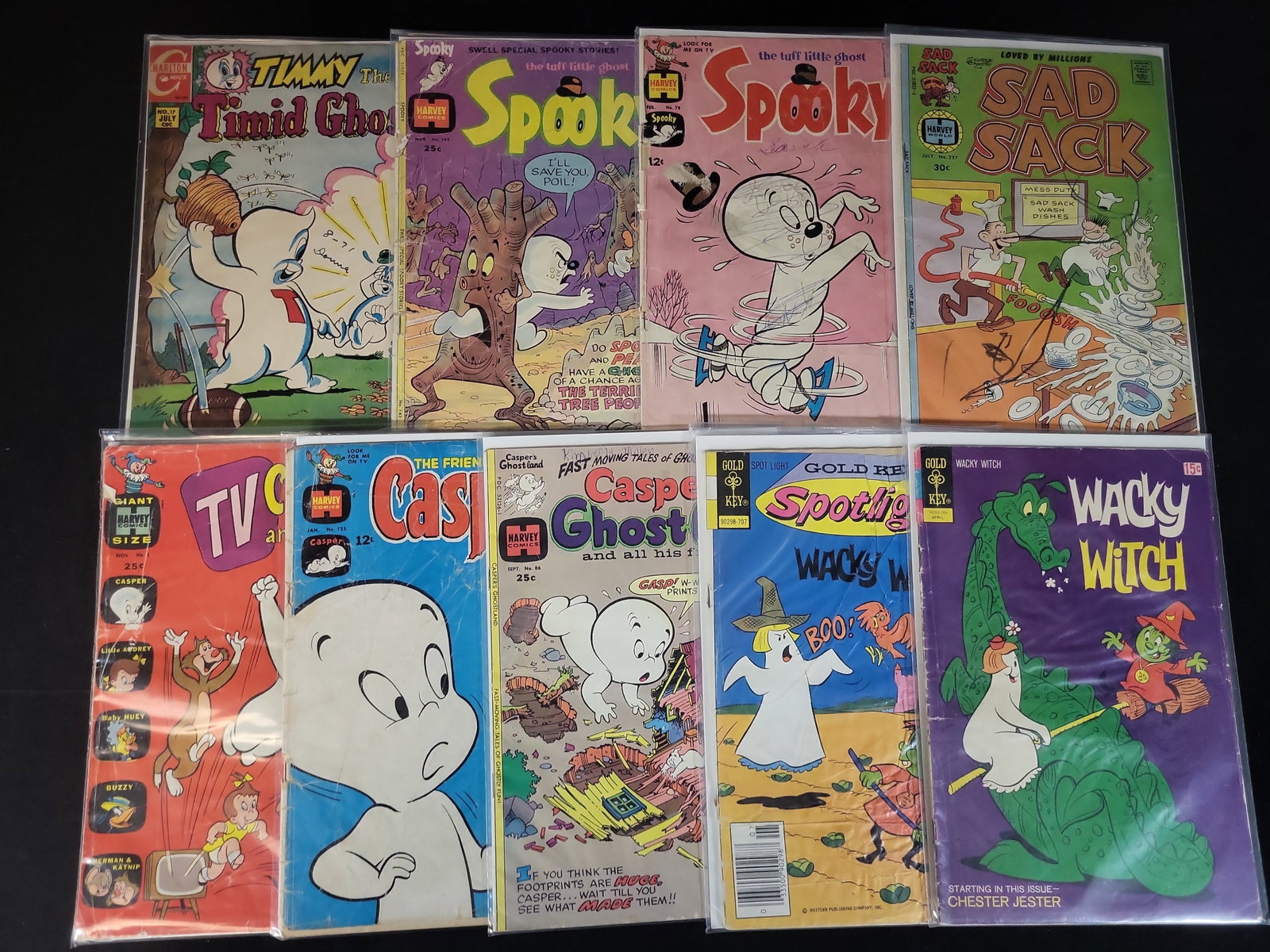 I02492 | A Collection of Nine Vintage Comic Books Featuring Casper, Spooky, and Sad Sack (1 of 5)
