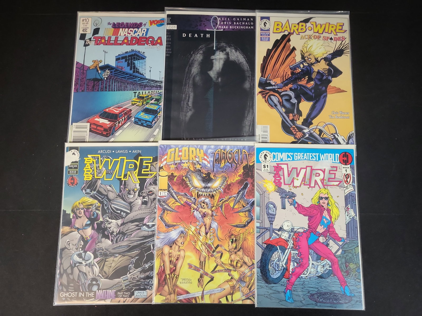I02496 | Lot of 6 Modern Era Comic Books Featuring Neil Gaiman Death and Barb Wire Key Issues (1 of 4)