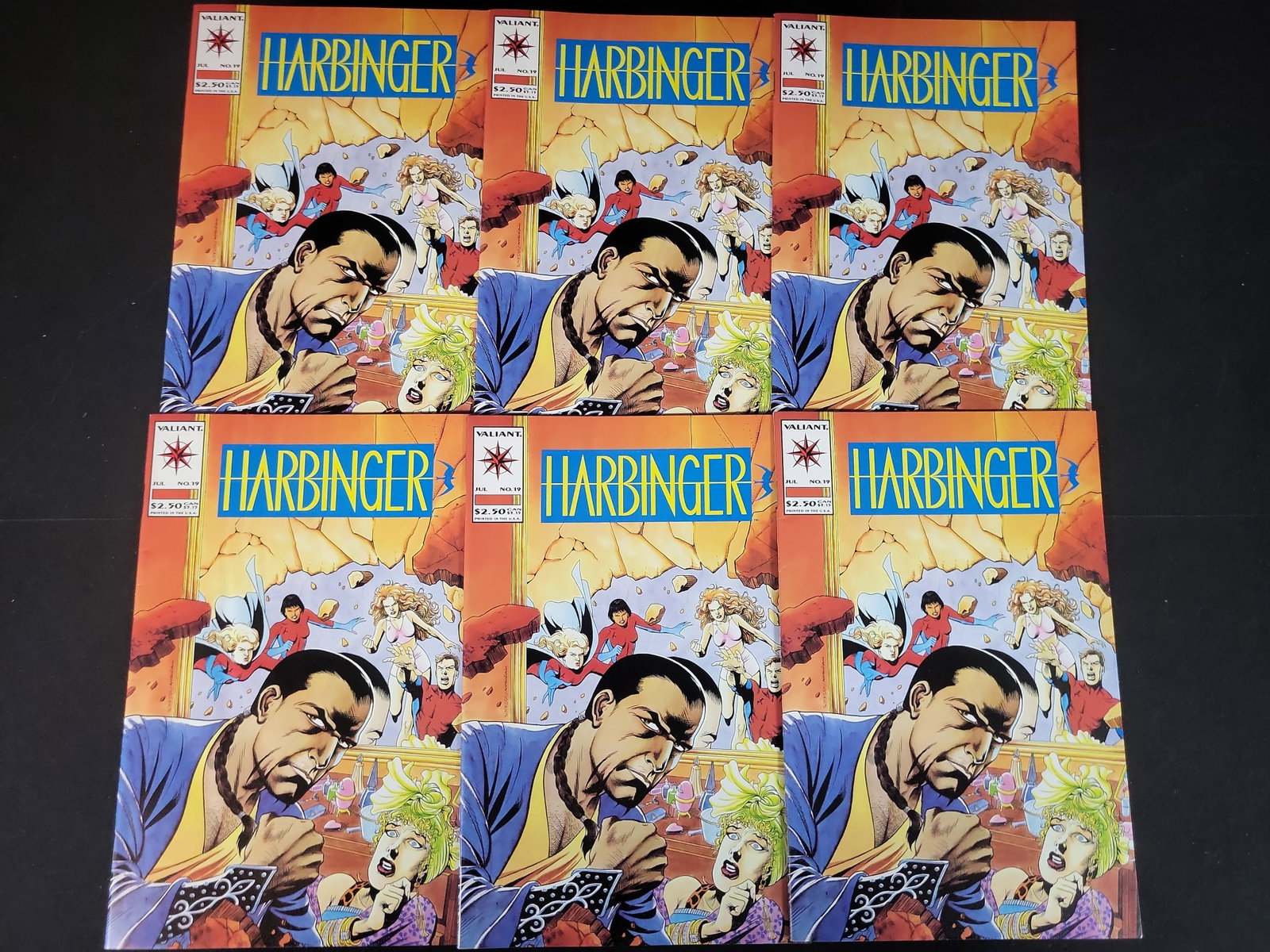I02499 | Six Copies of Harbinger No. 19 Valiant Comics July 1993 (1 of 4)