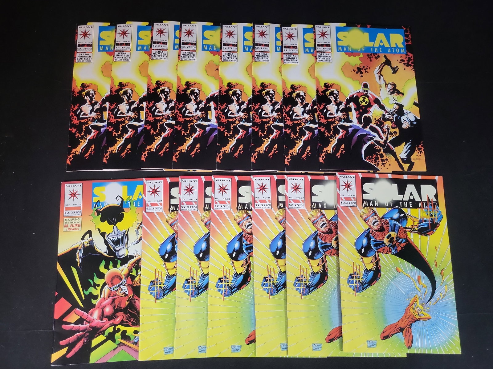 I02502 | Collection of 15 Valiant Solar Man of the Atom Comic Books Including Issues 23, 24, and 36 (1 of 4)