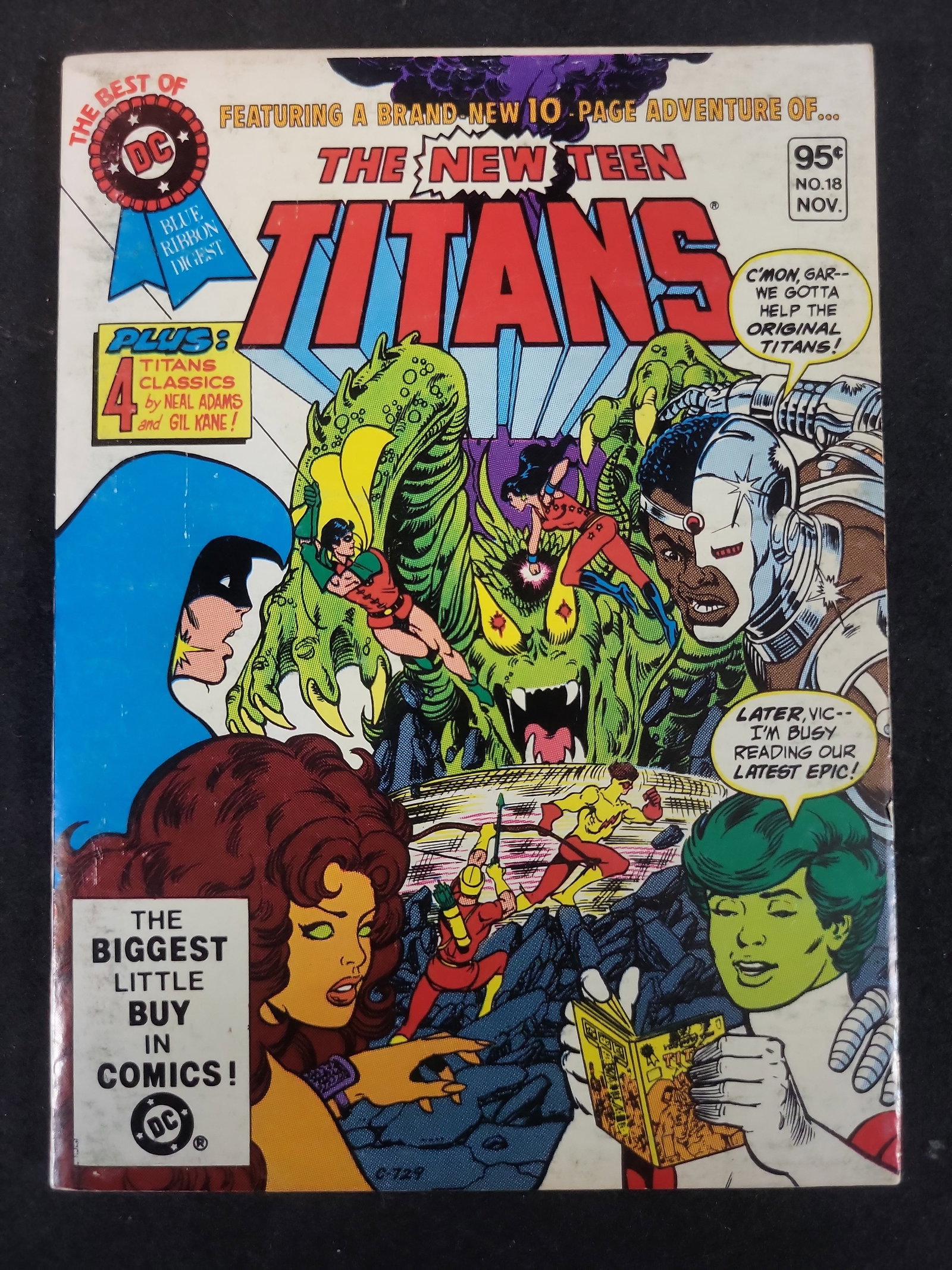 I02601 | DC Comics The Best of DC Blue Ribbon Digest No. 18 The New Teen Titans November 1981: BID PER WHAT YOU SEE IN THE PHOTO, NOT THE AI GENERATED TITLES AND DESCRIPTIONS! DC Comics The Best of DC Blue Ribbon Digest No. 18 The New Teen Titans November 1981 This digest-size comic book, publi