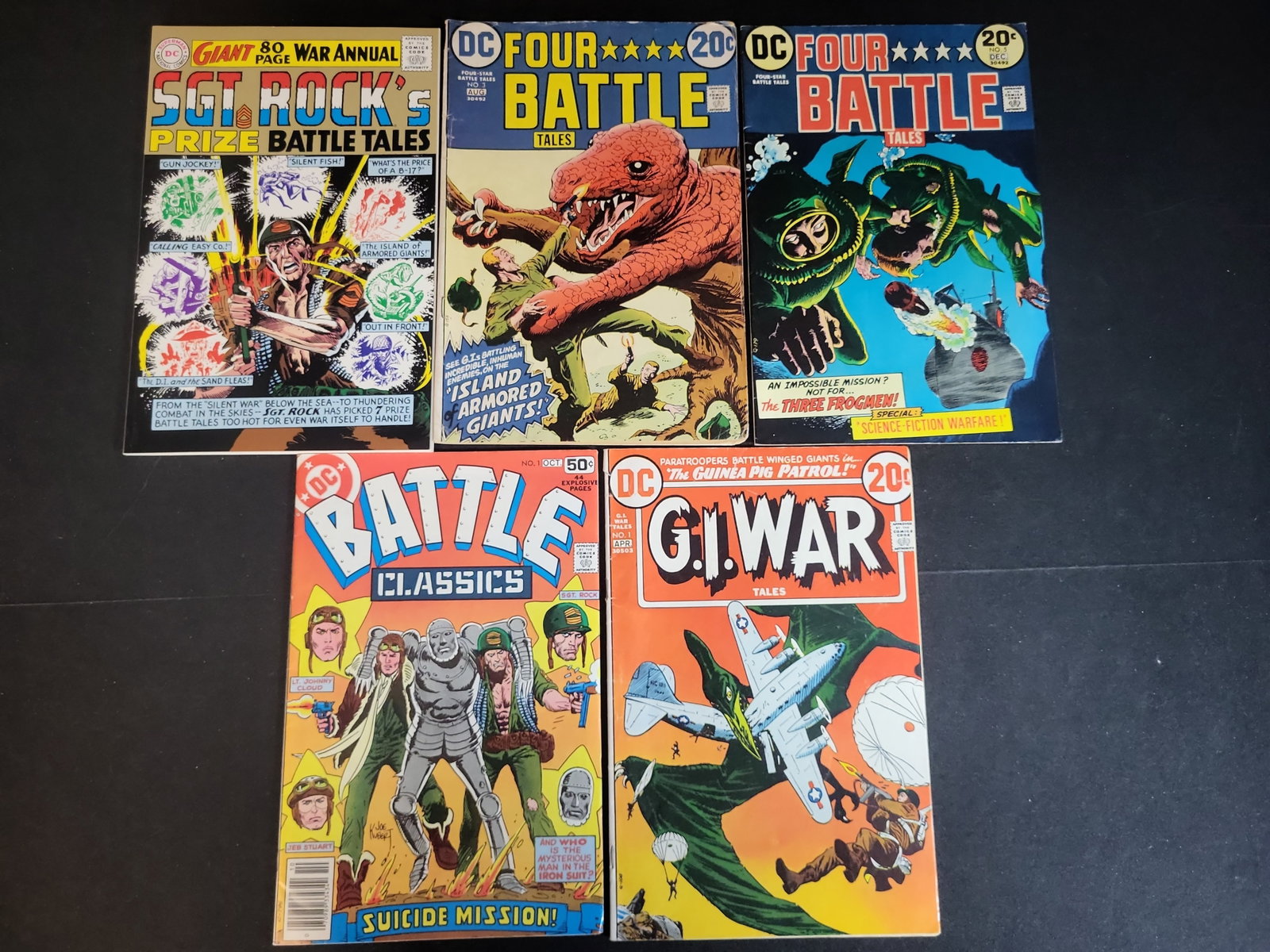 I02653 | A Collection of Five Vintage DC Comics War-Themed Comic Books (1 of 4)