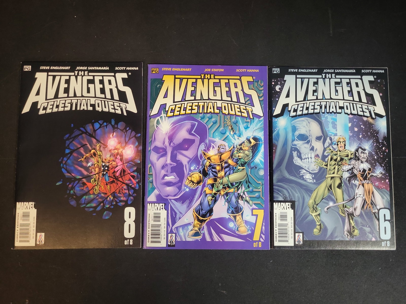 I02673 | A Trio of The Avengers: Celestial Quest Comic Books, Issues 6-8, Marvel Comics, 2002: BID PER WHAT YOU SEE IN THE PHOTO, NOT THE AI GENERATED TITLES AND DESCRIPTIONS! A Trio of The Avengers: Celestial Quest Comic Books, Issues 6-8, Marvel Comics, 2002 This lot features three consecutiv