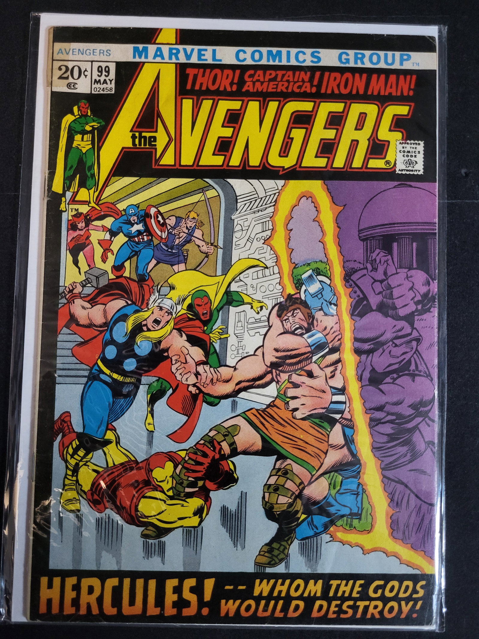 I02710 | Marvel Comics The Avengers #99 May 1972 Bronze Age Hercules Battle (1 of 3)