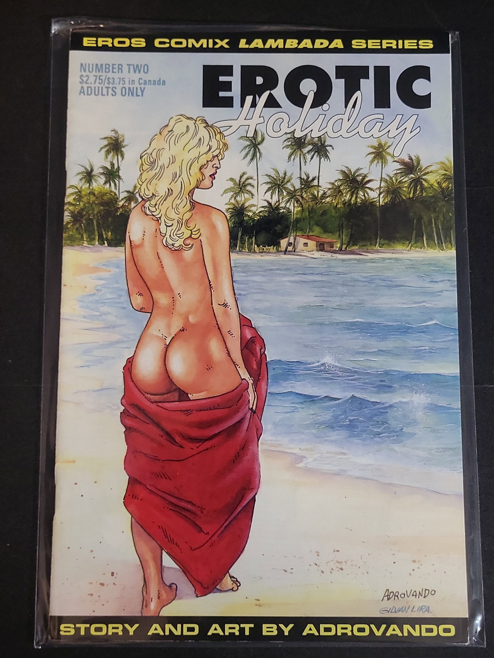 I02725 | Eros Comix Erotic Holiday Number Two Adult Comic Book by Adrovando: BID PER WHAT YOU SEE IN THE PHOTO, NOT THE AI GENERATED TITLES AND DESCRIPTIONS! Eros Comix Erotic Holiday Number Two Adult Comic Book by Adrovando This lot features a single issue of the adult-themed