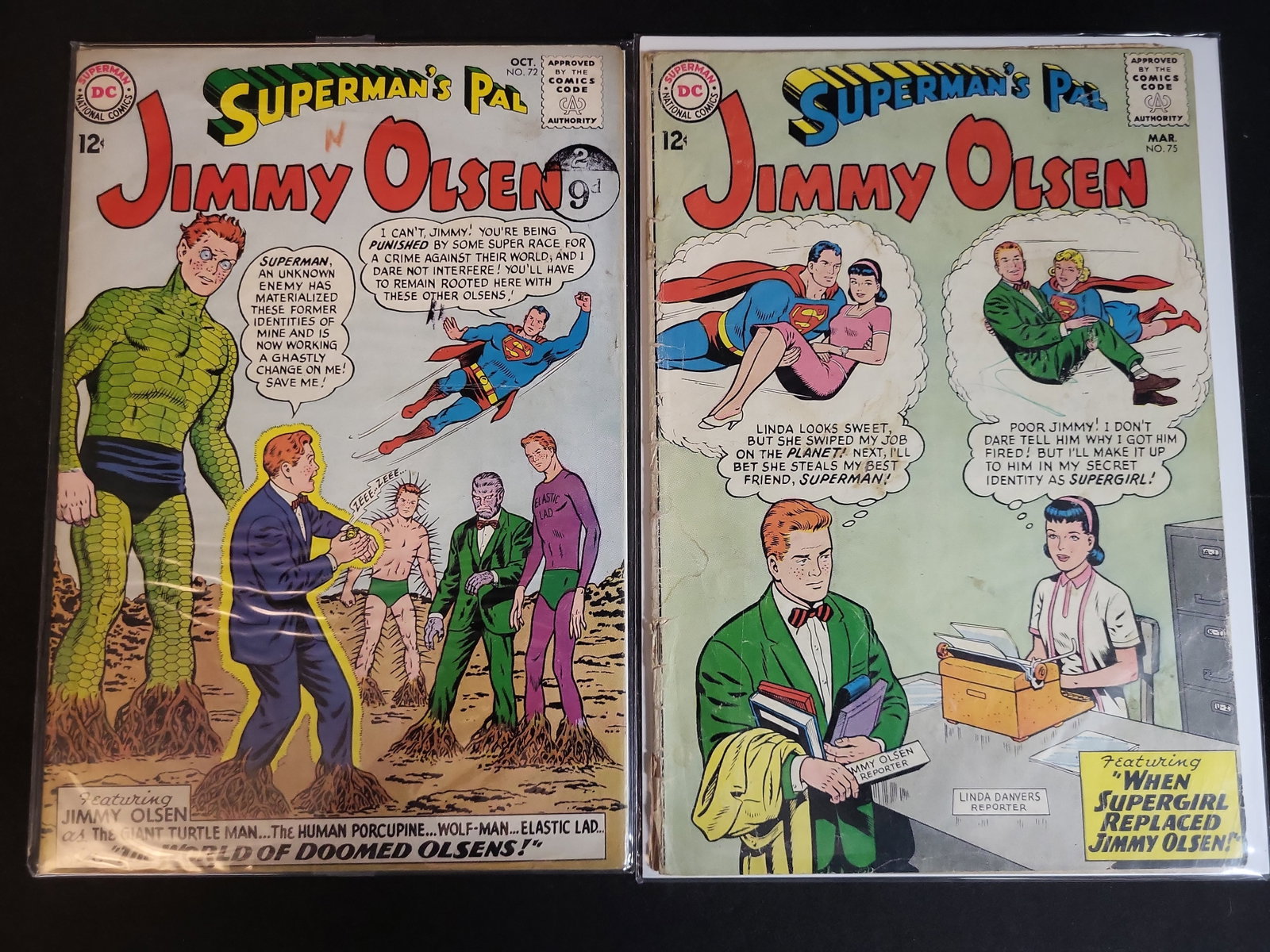 I02732 | Two DC Silver Age Supermans Pal Jimmy Olsen Comic Books Issues 72 and 75 (1 of 3)