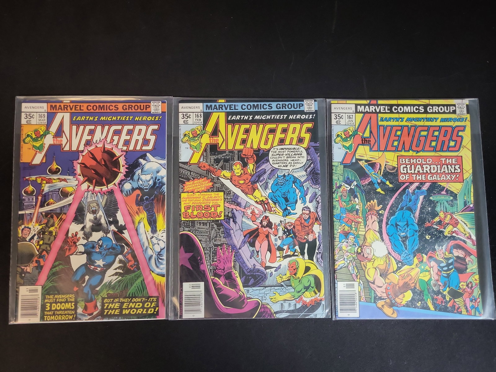I02735 | Trio of The Avengers Comic Books Marvel Comics Group Issues 167 168 and 169 (1 of 4)