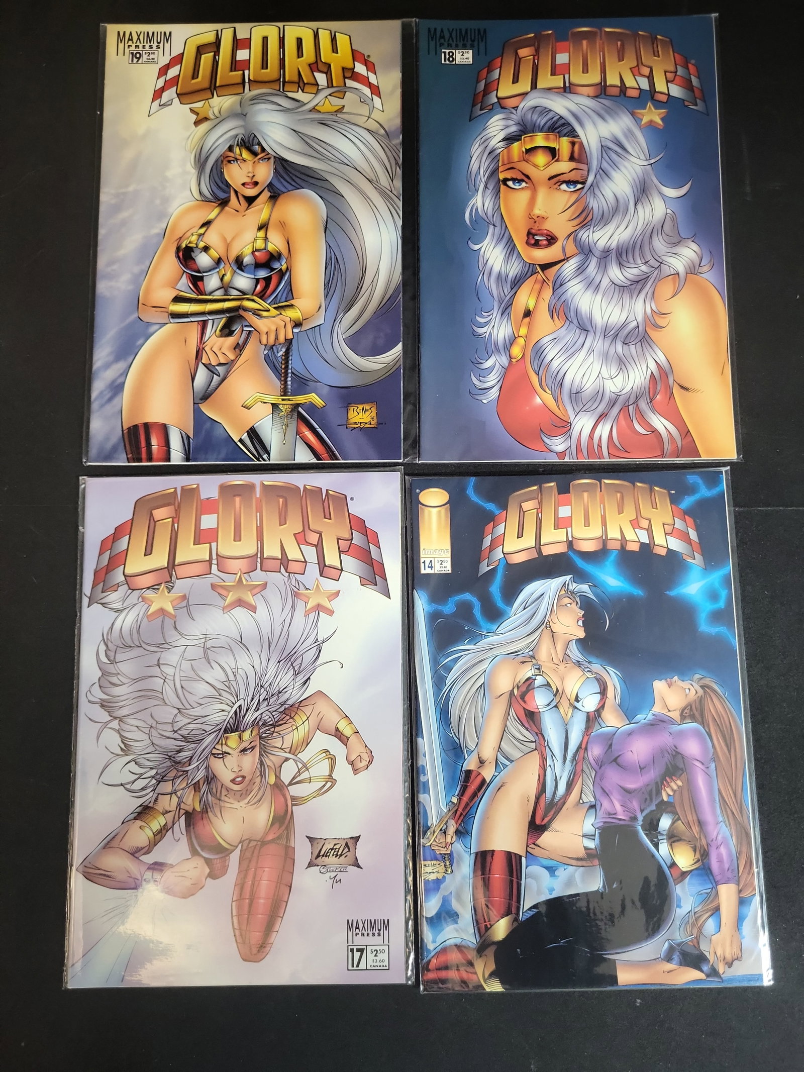 I02739 | A Group of Four Glory Comic Books Issues 14 17 18 and 19 Image Comics and Maximum Press (1 of 3)