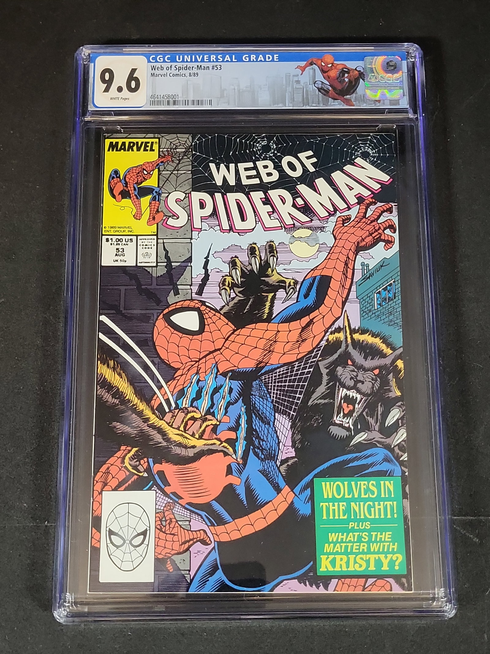 I02876 | CGC 9.6 Web of Spider-Man #53 Marvel Comics August 1989 White Pages (1 of 3)