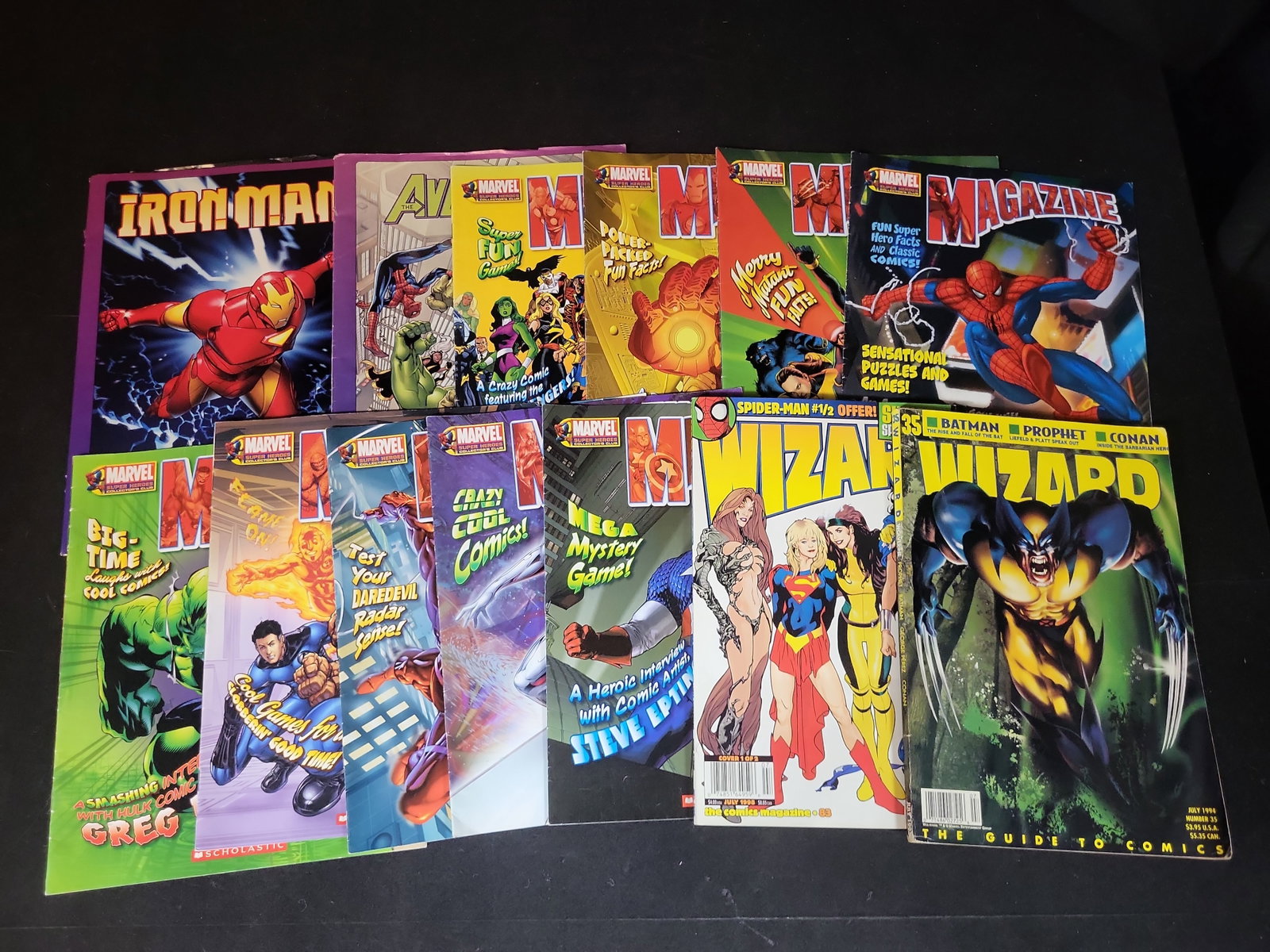 I02934 | Collection of 13 Marvel Super Heroes Collector's Club Magazines and Wizard Comics Magazines (1 of 3)