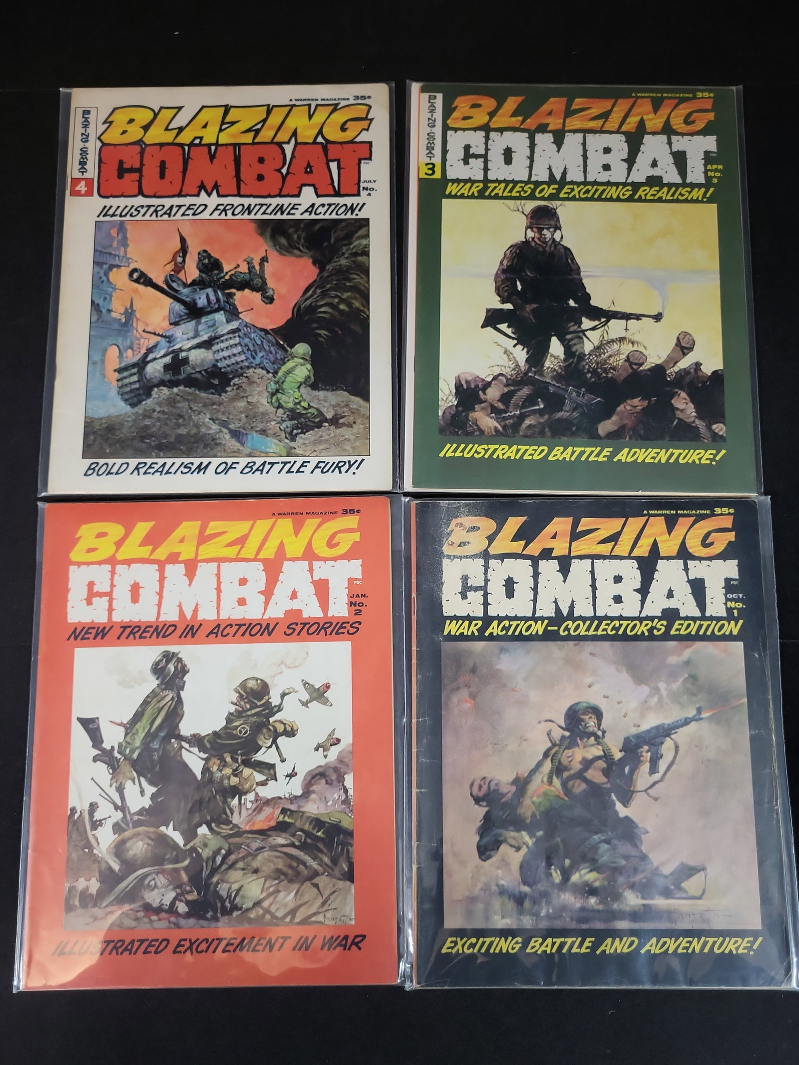 I02978 | Blazing Combat. Warren Publishing, 1965-1966. A Set of Four Magazines, Nos. 1-4. (1 of 6)
