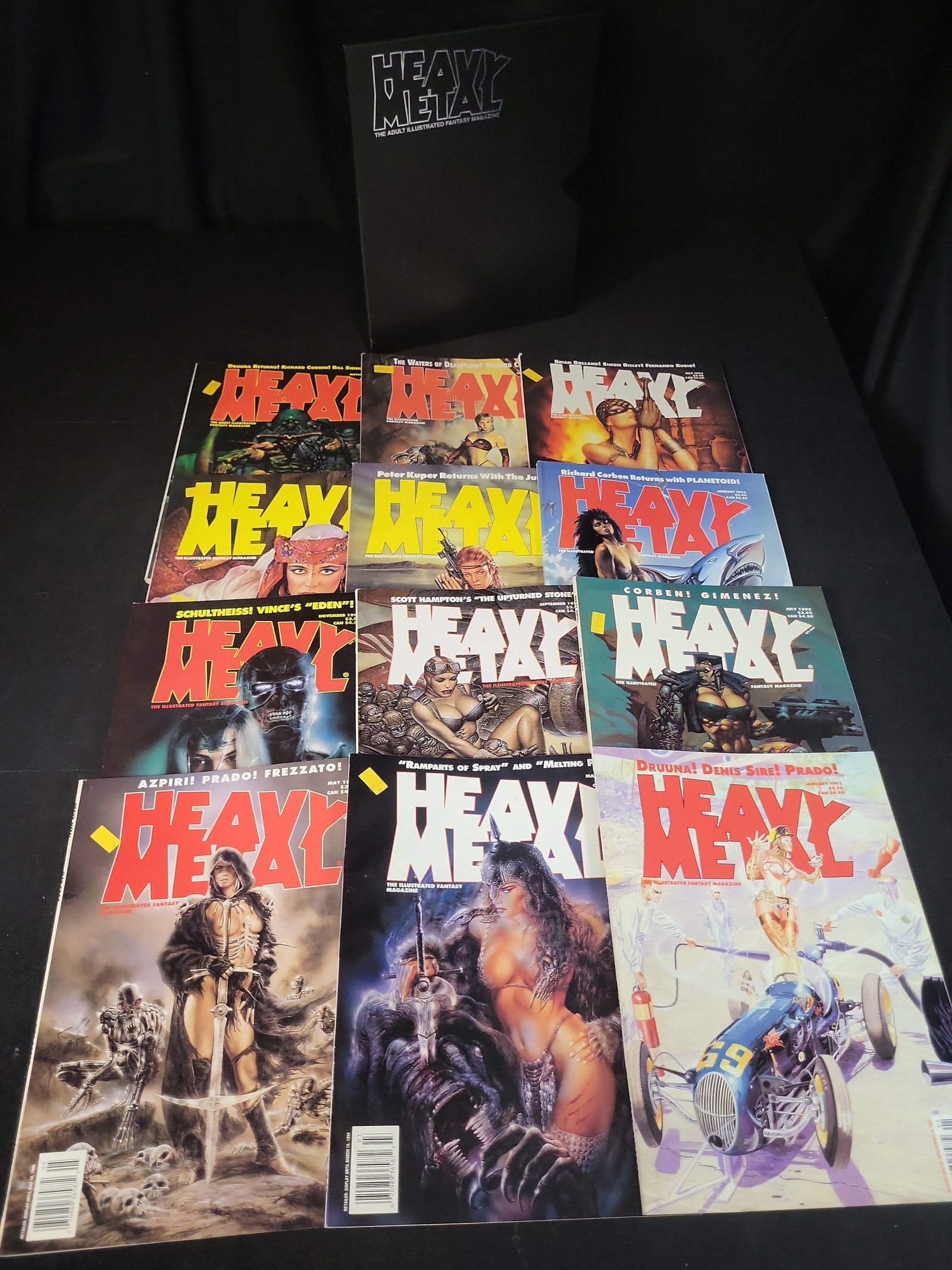 I02236 | A Collection of Heavy Metal: The Illustrated Fantasy Magazine Volumes. Heavy Metal: BID PER WHAT YOU SEE IN THE PHOTO, NOT THE AI GENERATED TITLES AND DESCRIPTIONS! A Collection of Heavy Metal: The Illustrated Fantasy Magazine Volumes. Heavy Metal Magazine, 1992-1993. An assortment o