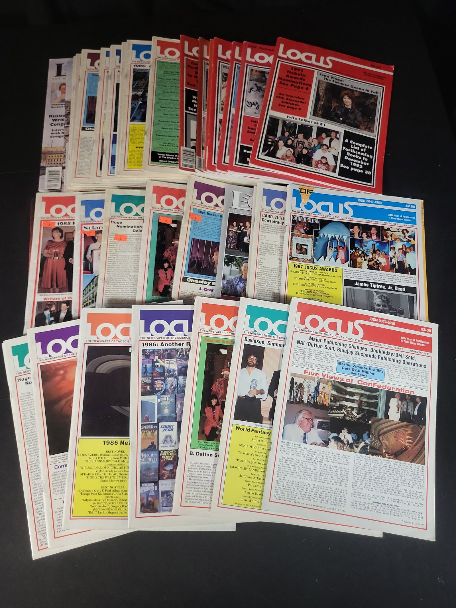 I02589 | A Collection of Locus: The Newspaper of the Science Fiction Field. Locus Publications, c. (1 of 6)