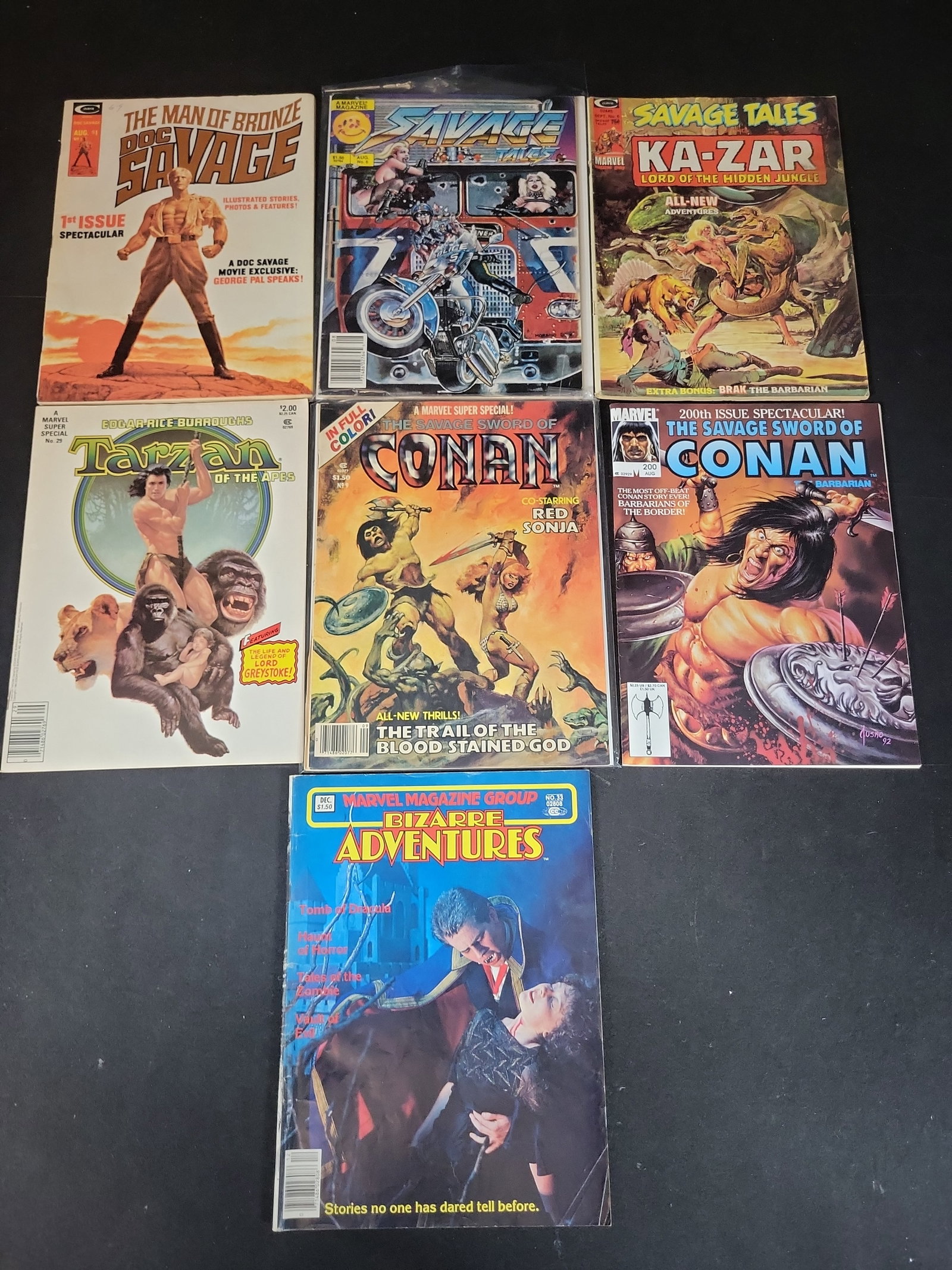 I02982 | A Collection of Marvel and Curtis Bronze and Modern Age Comic Magazines, 1974-1992: BID PER WHAT YOU SEE IN THE PHOTO, NOT THE AI GENERATED TITLES AND DESCRIPTIONS! A Collection of Marvel and Curtis Bronze and Modern Age Comic Magazines, 1974-1992 A collection of vintage comic magazi