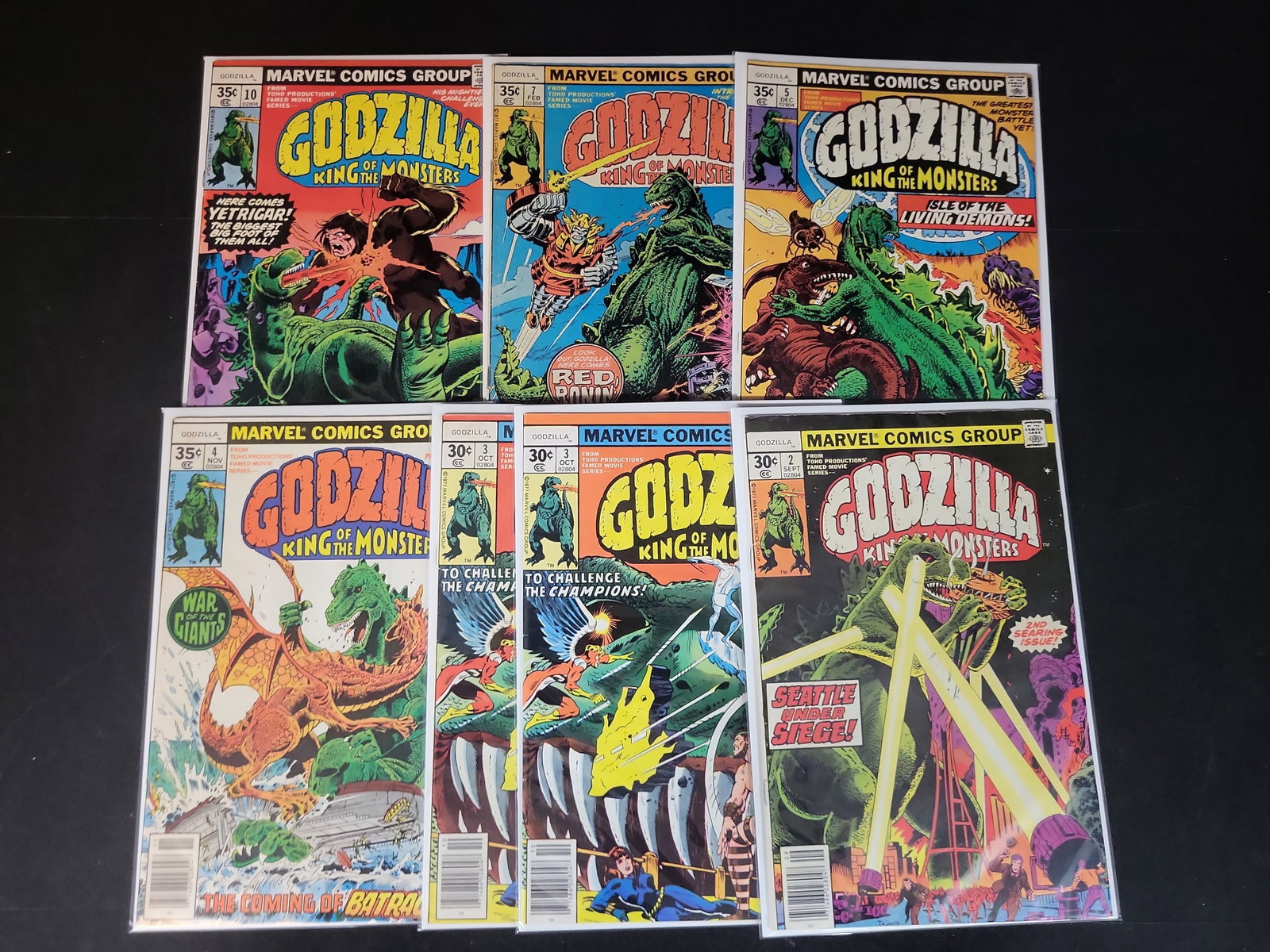 I02208 | Marvel Comics Group. Godzilla, King of the Monsters. Marvel Comics, 1977-1978. (1 of 3)