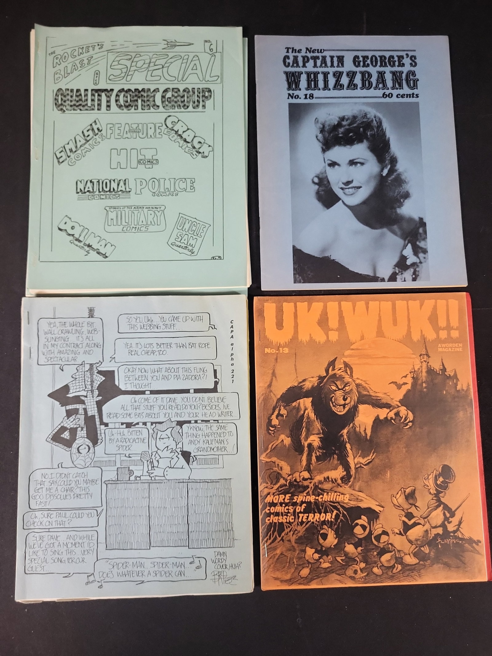 I02300 | A Collection of Vintage Comic Book and Pop Culture Fanzines, circa 1970-1985: BID PER WHAT YOU SEE IN THE PHOTO, NOT THE AI GENERATED TITLES AND DESCRIPTIONS! A Collection of Vintage Comic Book and Pop Culture Fanzines, circa 1970-1985 A collection of vintage comic book fanzine