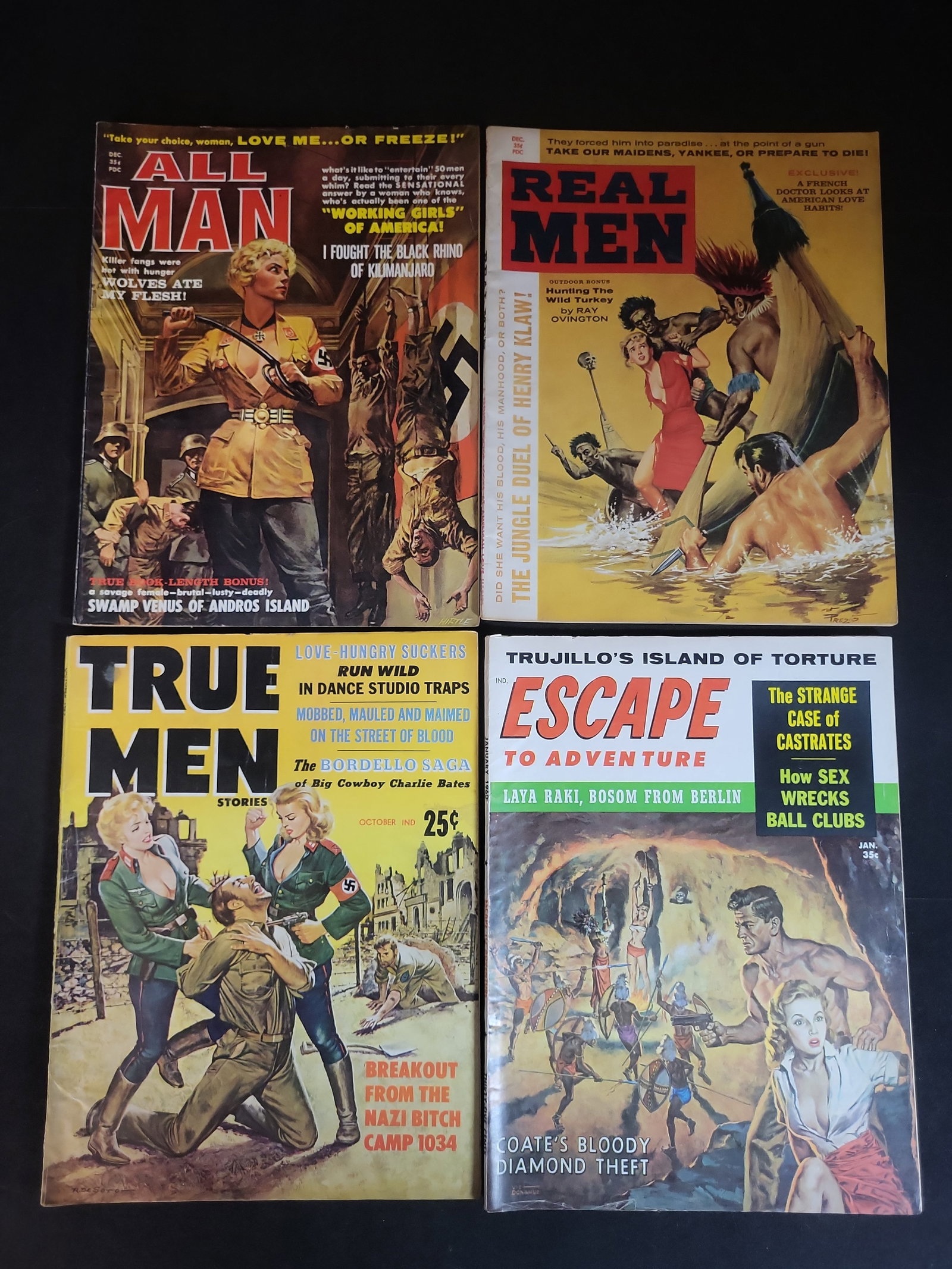 I02770 | A Collection of Vintage Men's Adventure Magazines. Including Real Men, All Man, and True (1 of 6)