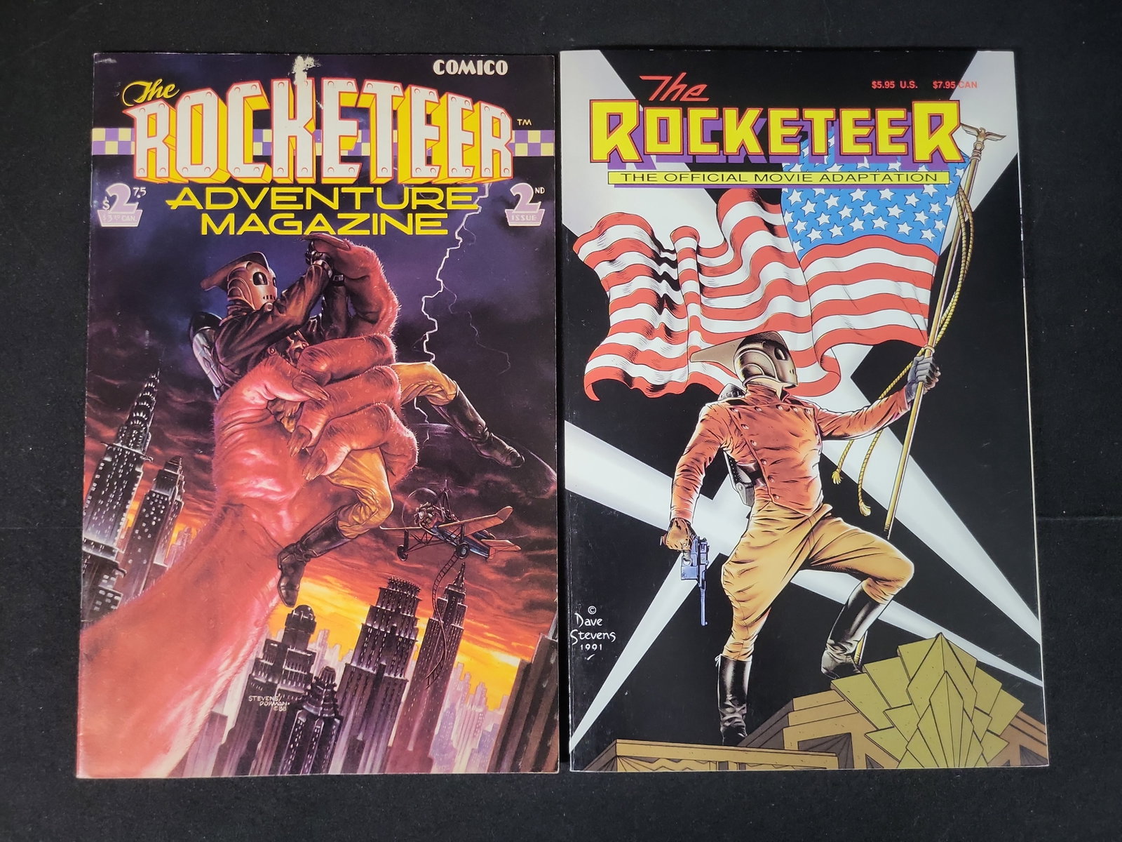 I02361 | Stevens, Dave. Two Rocketeer Comic Publications: Adventure Magazine #2 and Official Movie (1 of 3)
