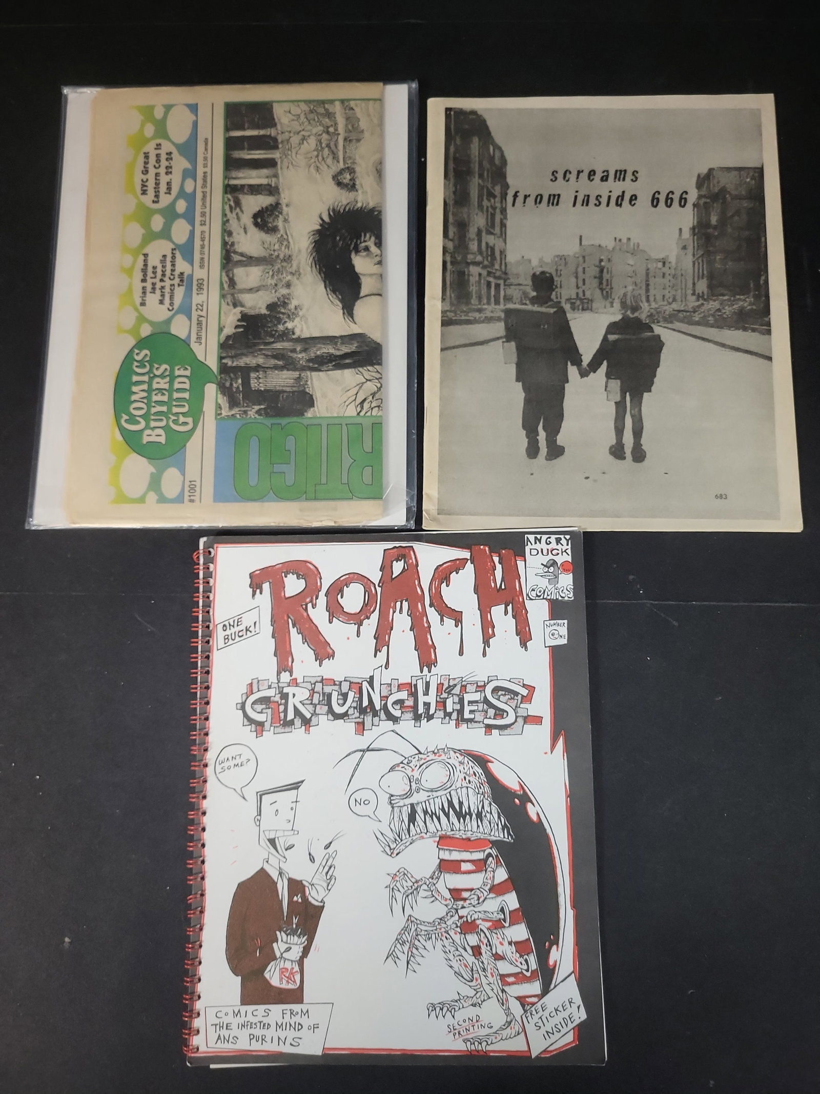 I02588 | A Trio of Comic-Related Publications and Ephemera Including Ans Purins Roach Crunchies No. (1 of 4)