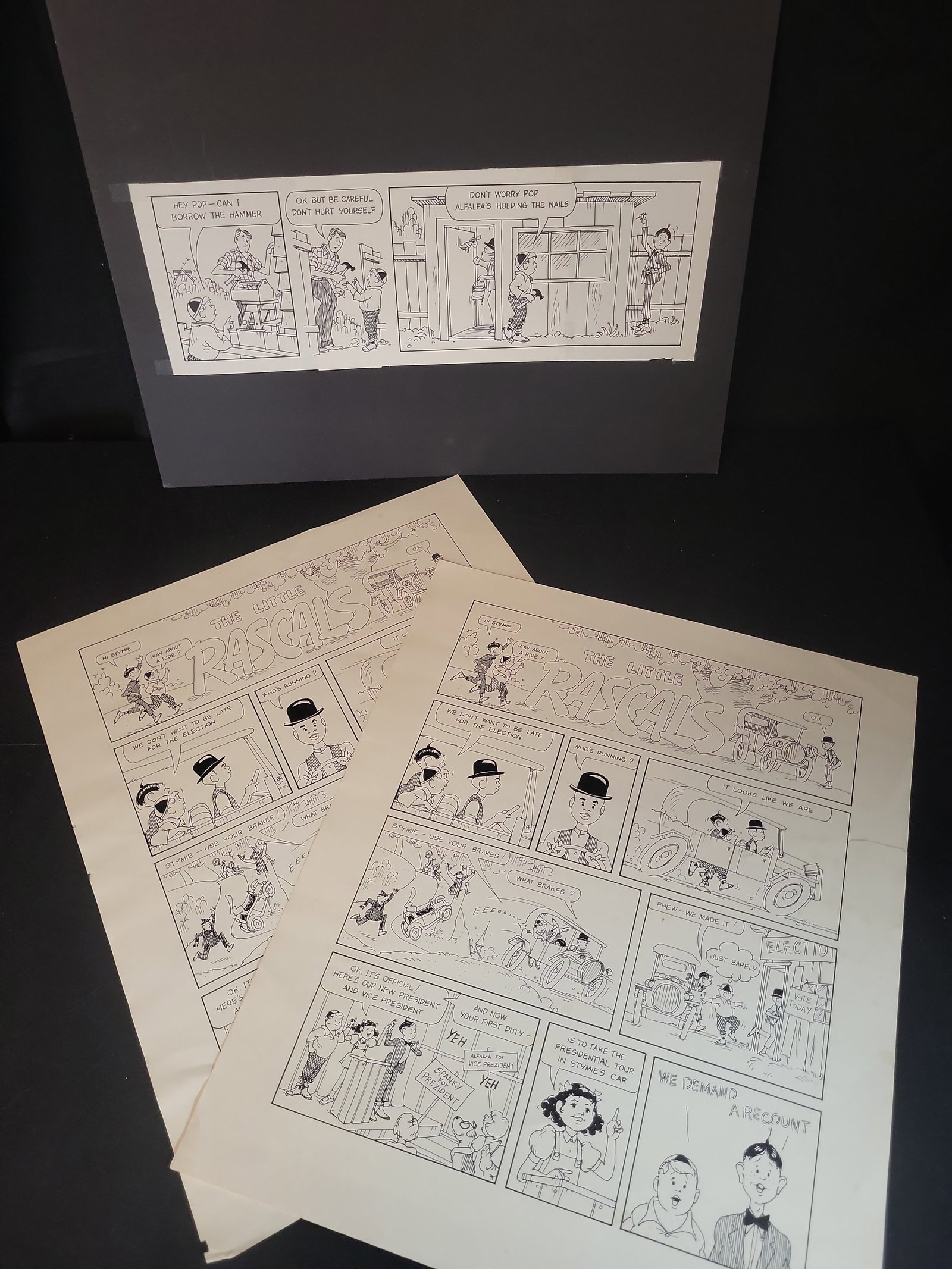 I02741 | A Trio of The Little Rascals Comic Strip Production Proofs (1 of 7)