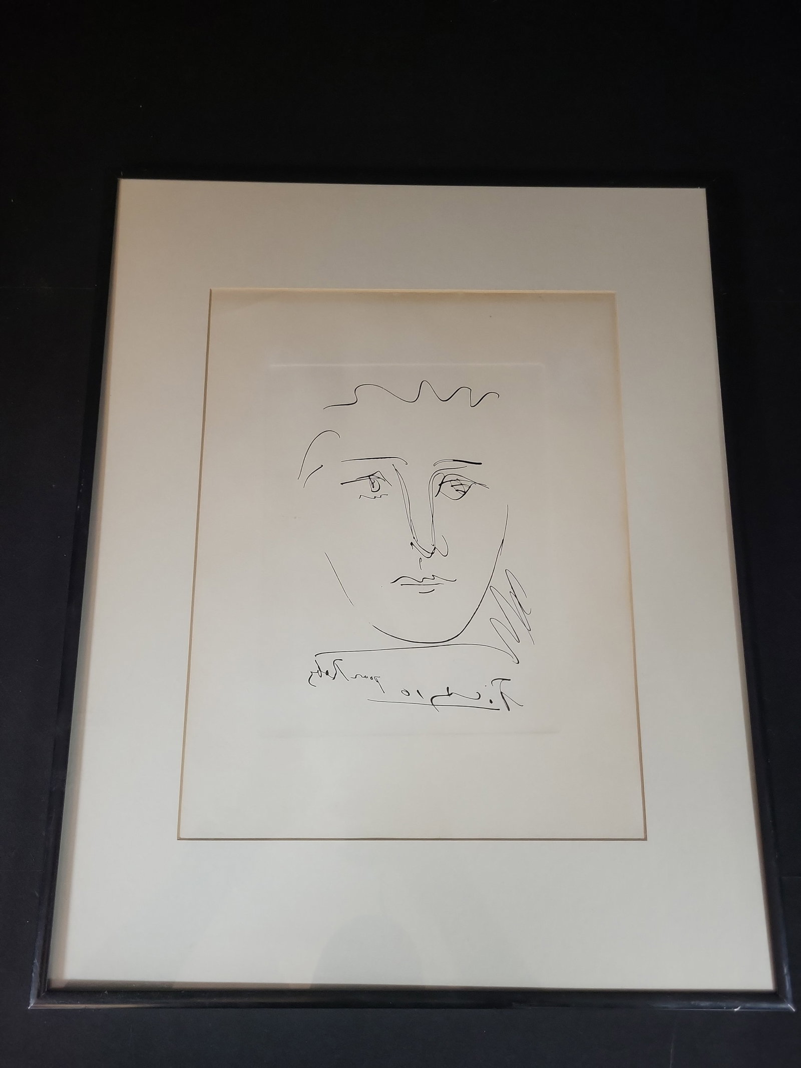 I02947 | Pablo Picasso, Pour Roby, Etching: BID PER WHAT YOU SEE IN THE PHOTO, NOT THE AI GENERATED TITLES AND DESCRIPTIONS! Pablo Picasso, Pour Roby, Etching An etching on paper titled Pour Roby by Pablo Picasso (Spanish, 1881-1973). The artwo