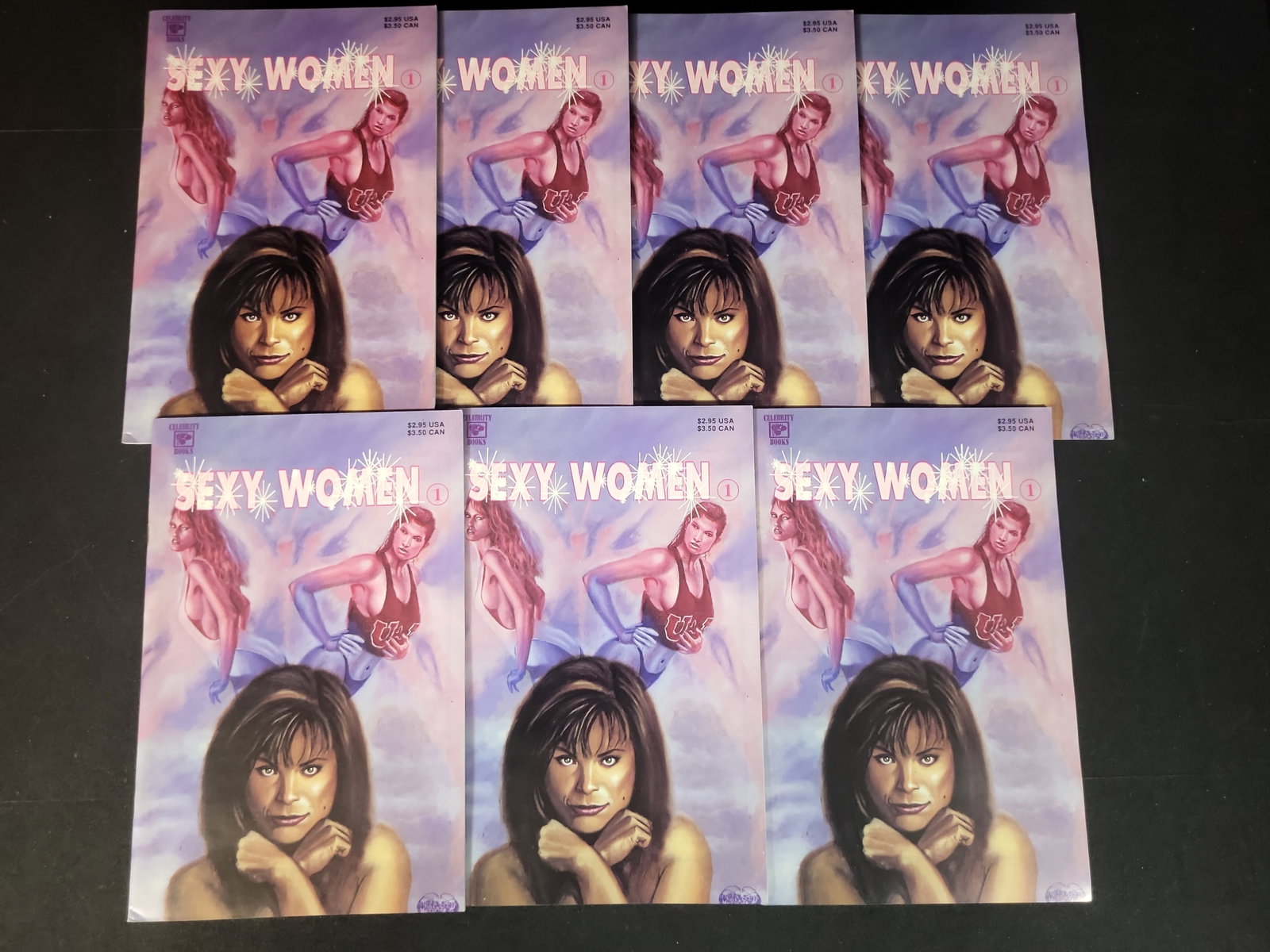 I02479 | Seven Copies of Sexy Women Issue 1 Published by Celebrity Books: BID PER WHAT YOU SEE IN THE PHOTO, NOT THE AI GENERATED TITLES AND DESCRIPTIONS! Seven Copies of Sexy Women Issue 1 Published by Celebrity Books A lot consisting of seven copies of the comic book titl