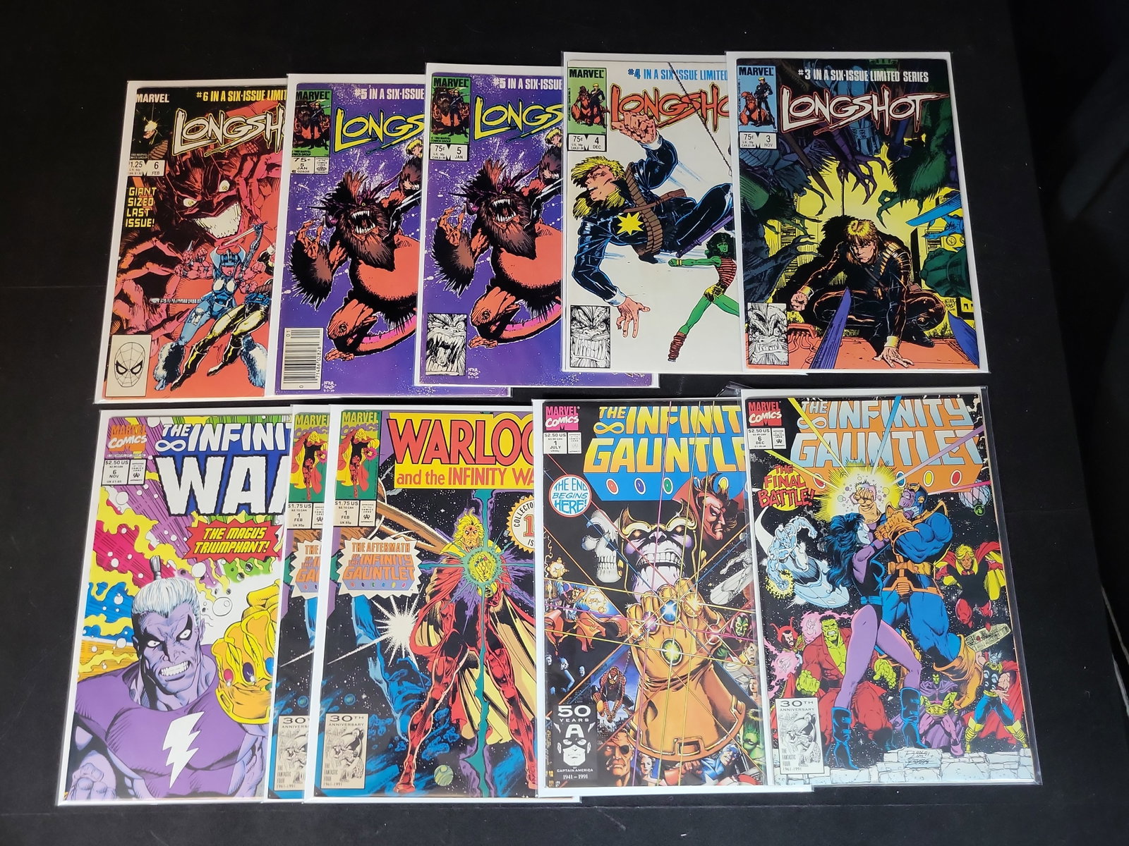 I02915 | A Collection of Ten Marvel Comics Featuring Longshot and Infinity Gauntlet Series (1 of 7)