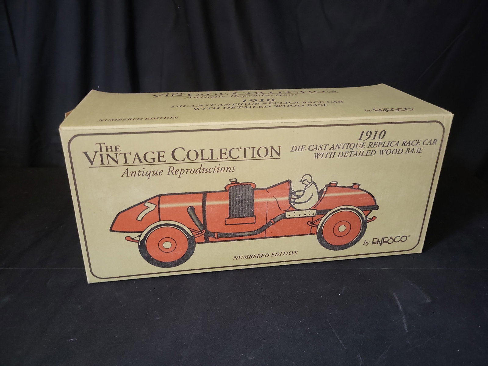 I02829 | Enesco The Vintage Collection 1910 Numbered Edition Replica Race Car with Original Box: BID PER WHAT YOU SEE IN THE PHOTO, NOT THE AI GENERATED TITLES AND DESCRIPTIONS! Enesco The Vintage Collection 1910 Numbered Edition Replica Race Car with Original Box Produced by Enesco as part of Th