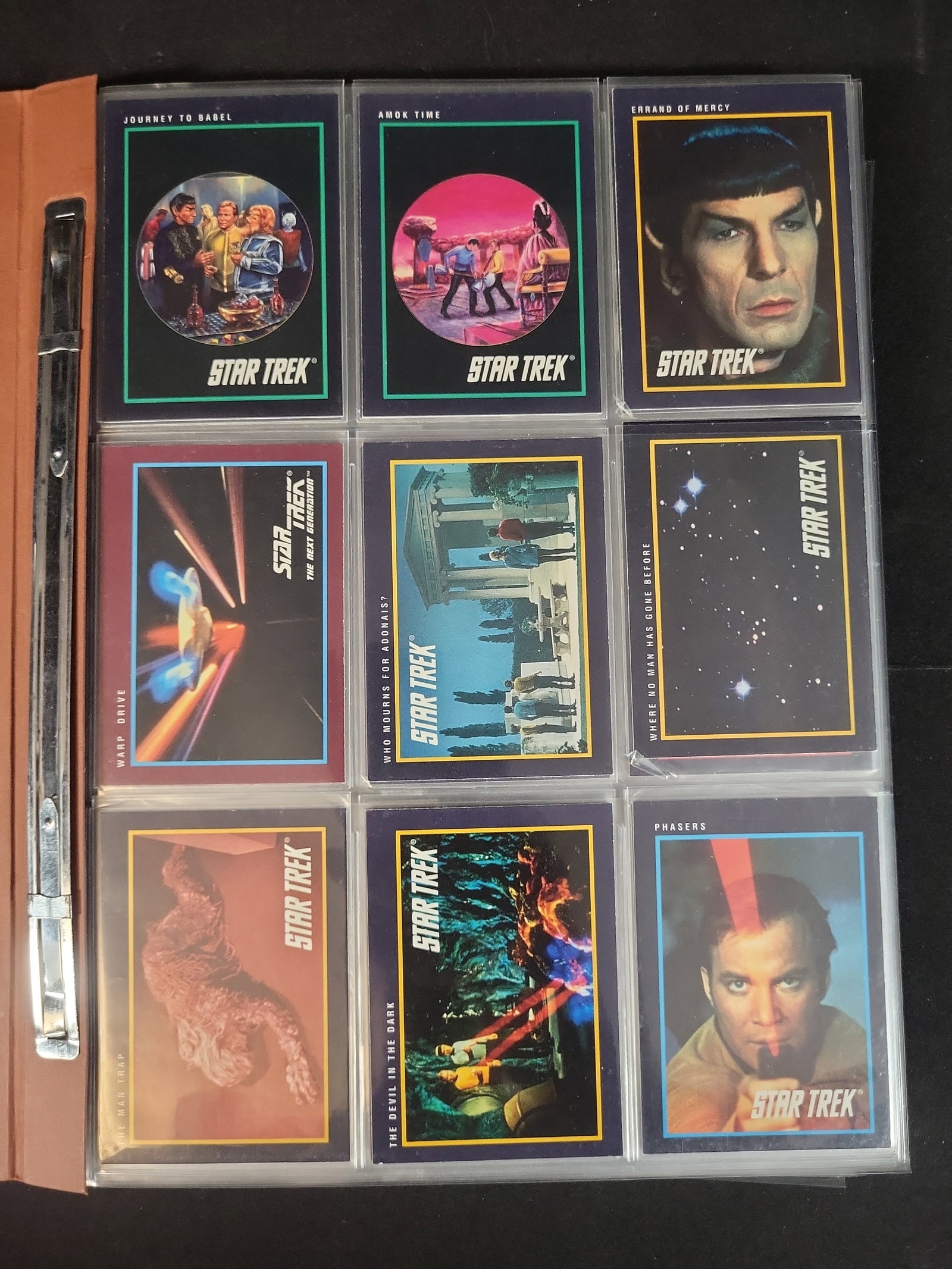 I02553 | A Collection of Star Trek Trading Cards and Customizable Card Game Cards by Impel SkyBox: BID PER WHAT YOU SEE IN THE PHOTO, NOT THE AI GENERATED TITLES AND DESCRIPTIONS! A Collection of Star Trek Trading Cards and Customizable Card Game Cards by Impel SkyBox and Decipher A collection of S