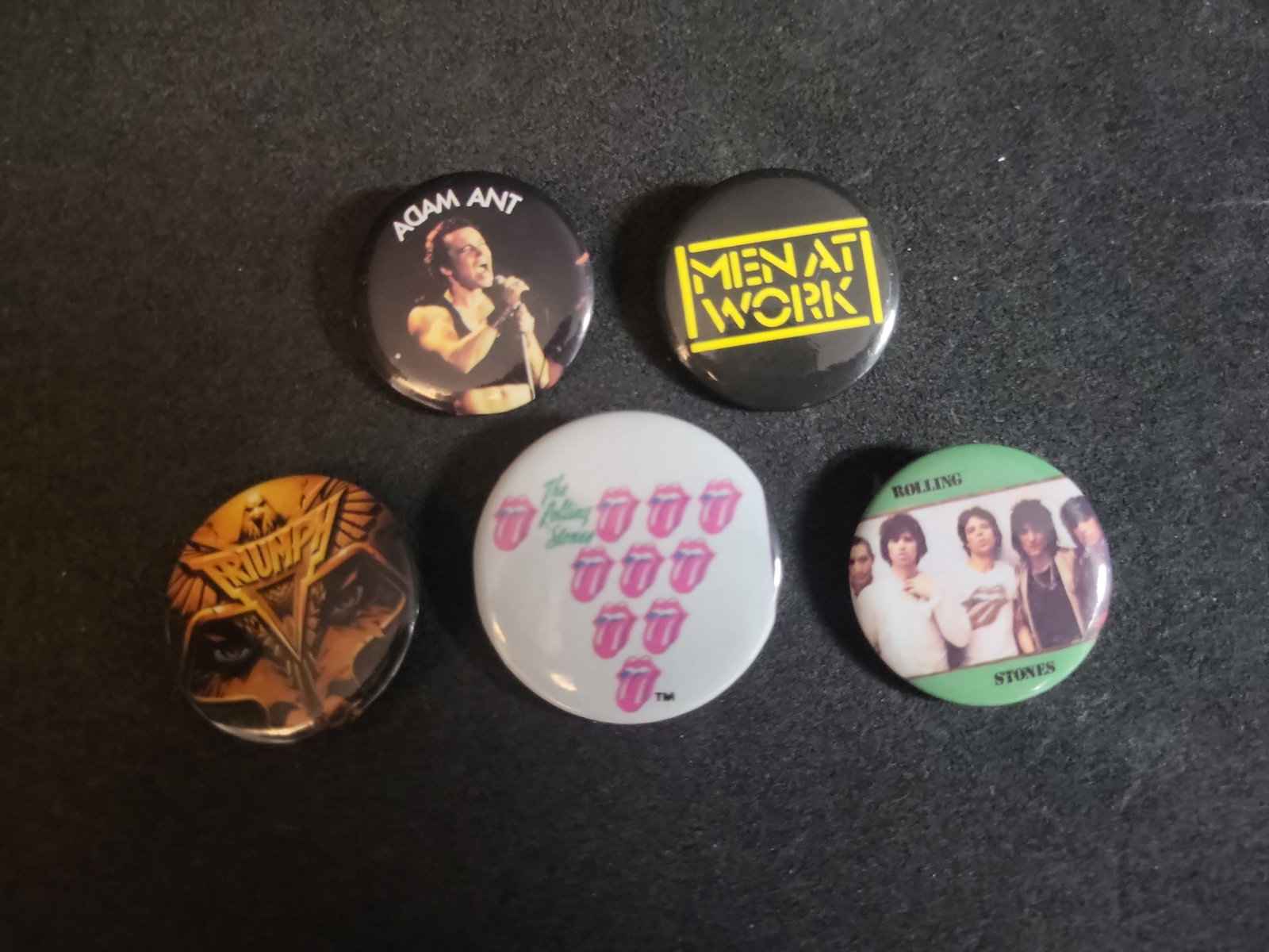 I02760 | A Collection of Vintage 1980s Rock and Pop Music Pinback Buttons (1 of 3)