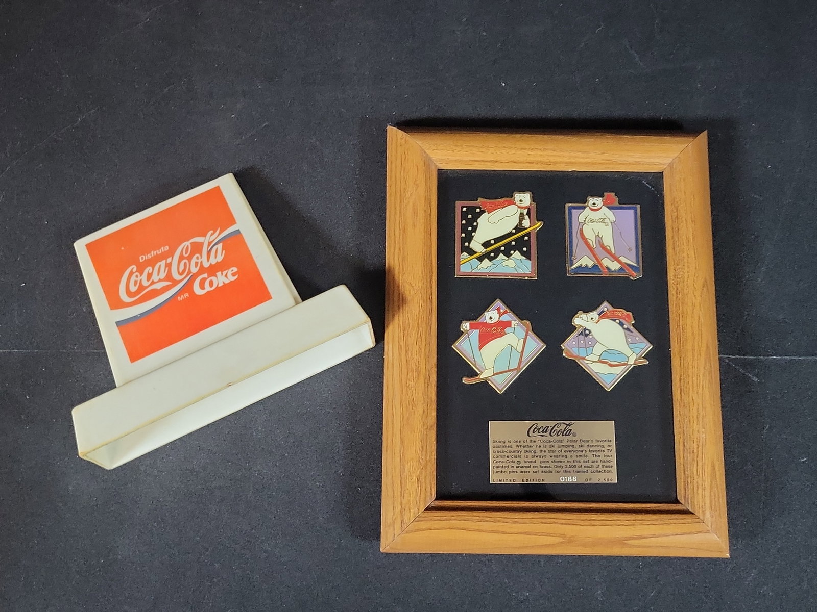 I02875 | Two Coca-Cola Memorabilia Items Including a Limited Edition Framed Pin Set and a Vintage (1 of 6)
