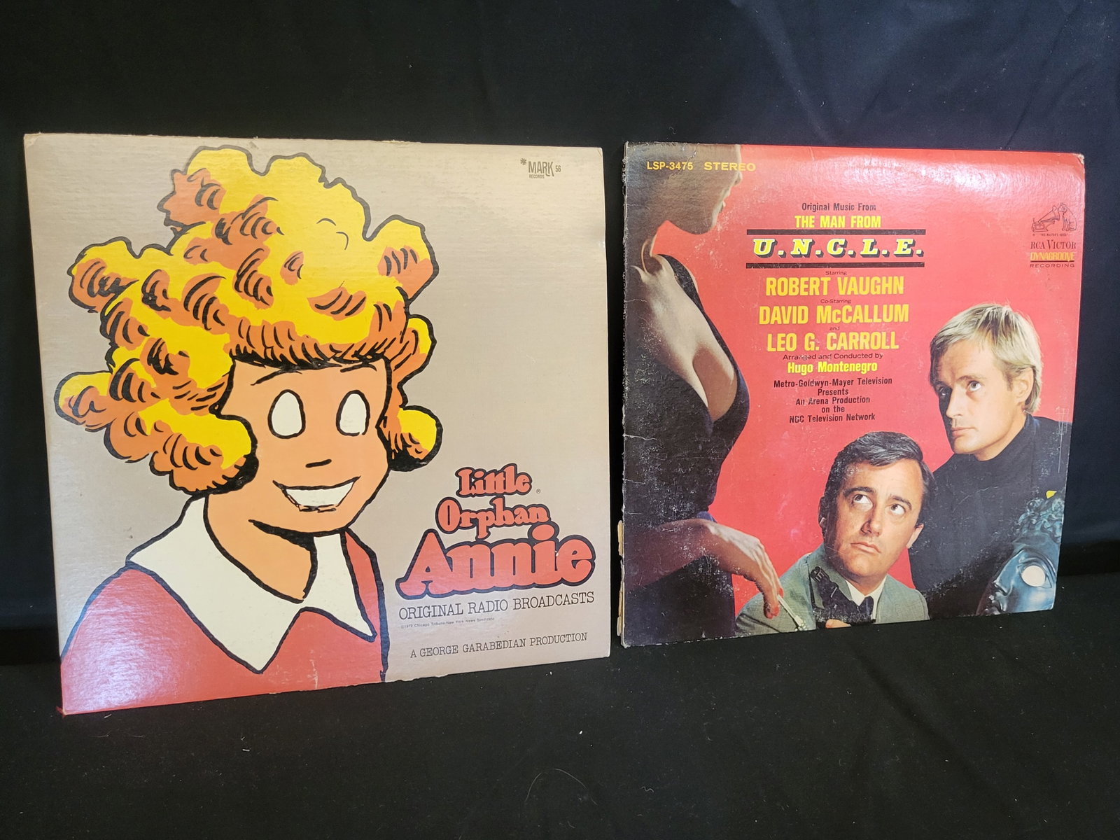 I00159 | Two Vinyl Record Albums: Little Orphan Annie Original Radio Broadcasts and The Man From (1 of 3)