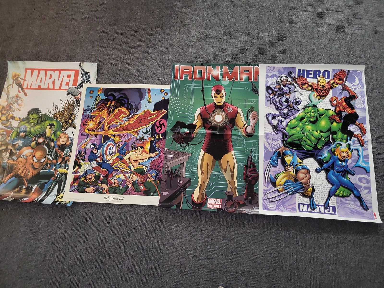 I03000 | A Lot of Five Marvel Comics Promotional and Commercial Posters (1 of 4)
