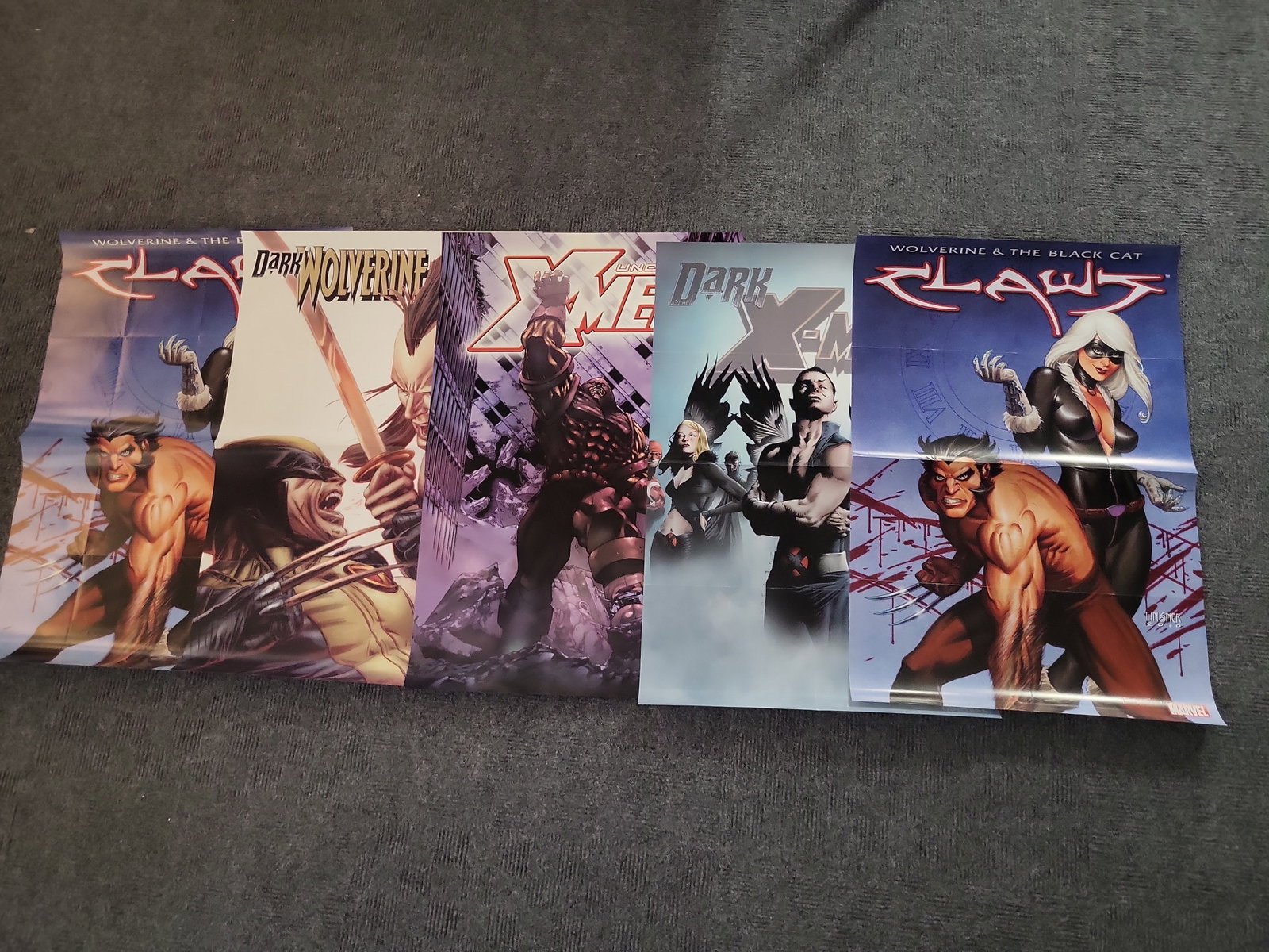 I03002 | Five Marvel Comics Promotional Posters Featuring Wolverine, Dark X-Men, and Juggernaut (1 of 4)