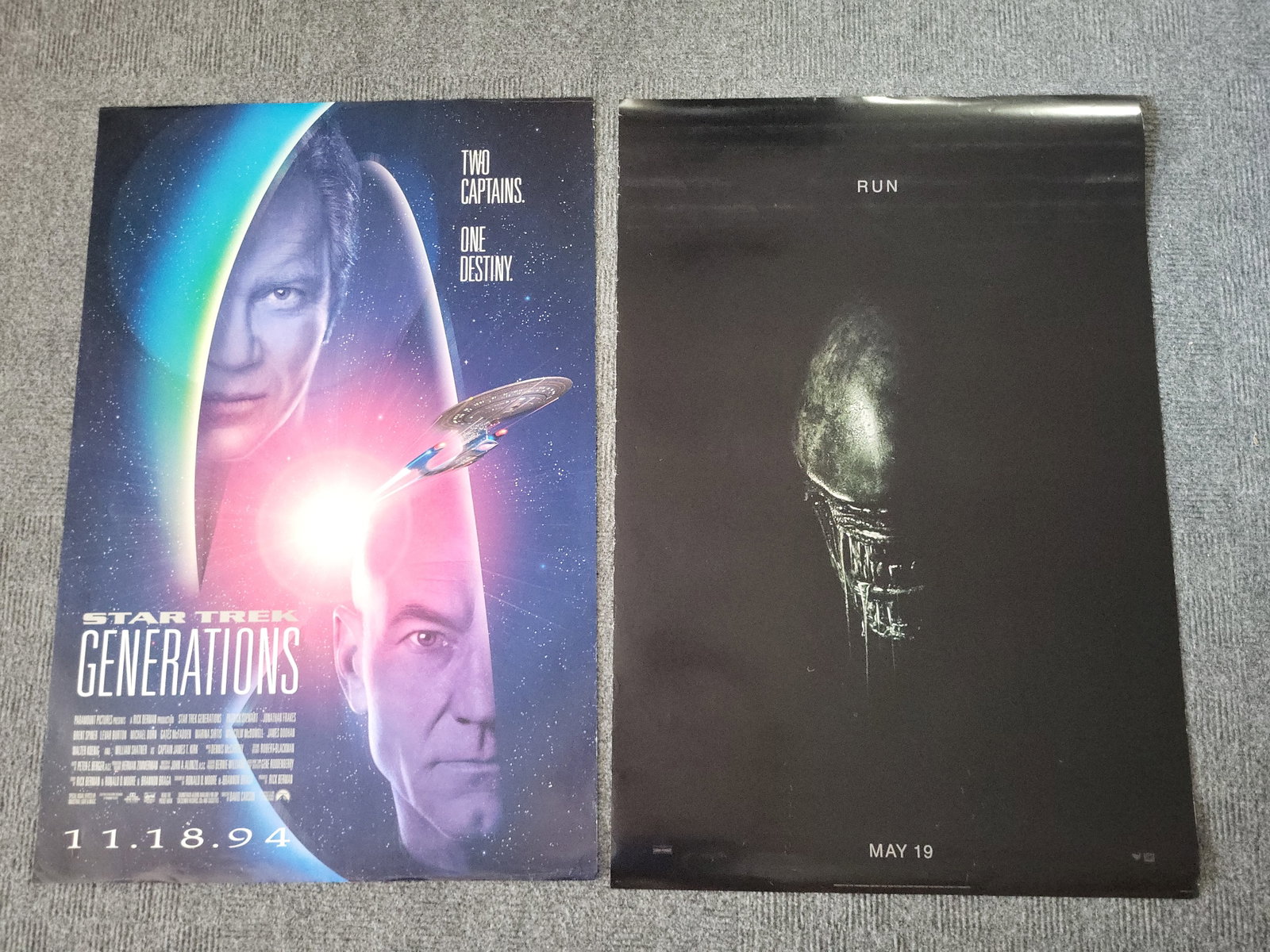 I02851 | Two Original Double-Sided Movie Posters for Star Trek Generations (1994) and Alien: (1 of 6)