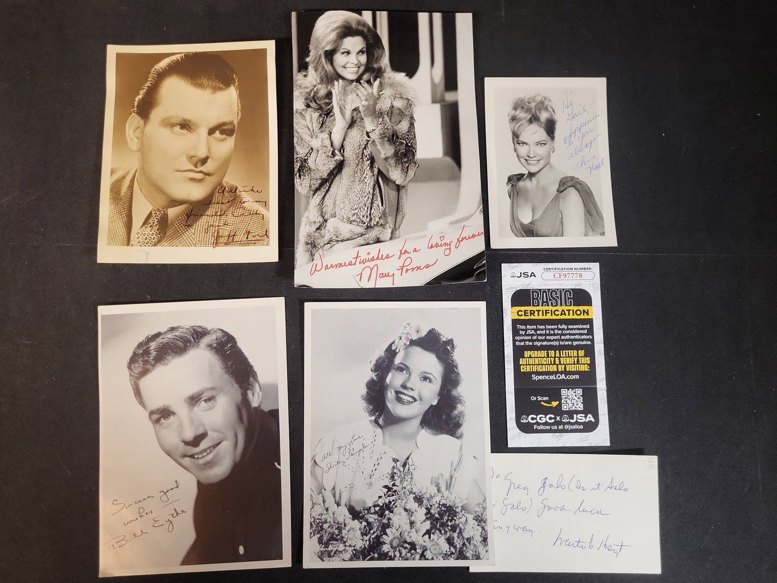 I03403 | A Collection of Seven Autographed Publicity Photographs and Memorabilia Featuring Film, (1 of 10)