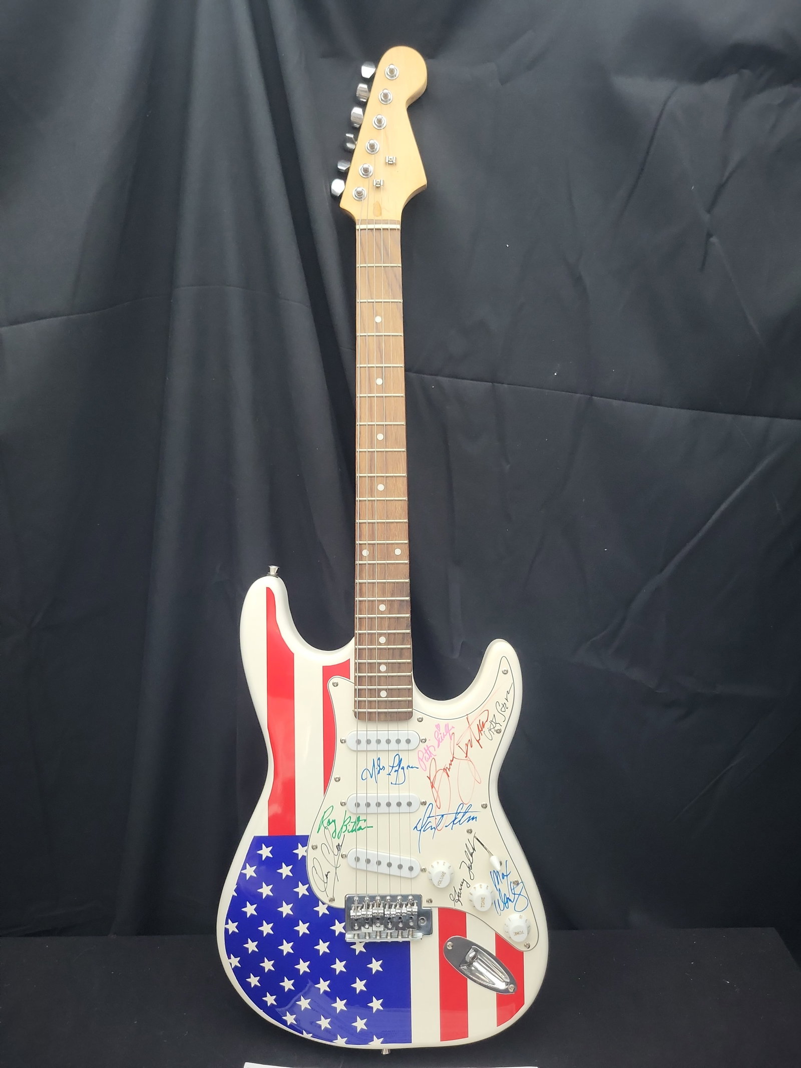I03561 | Bruce Springsteen and The E Street Band Signed American Flag Stratocaster Style Electric (1 of 10)