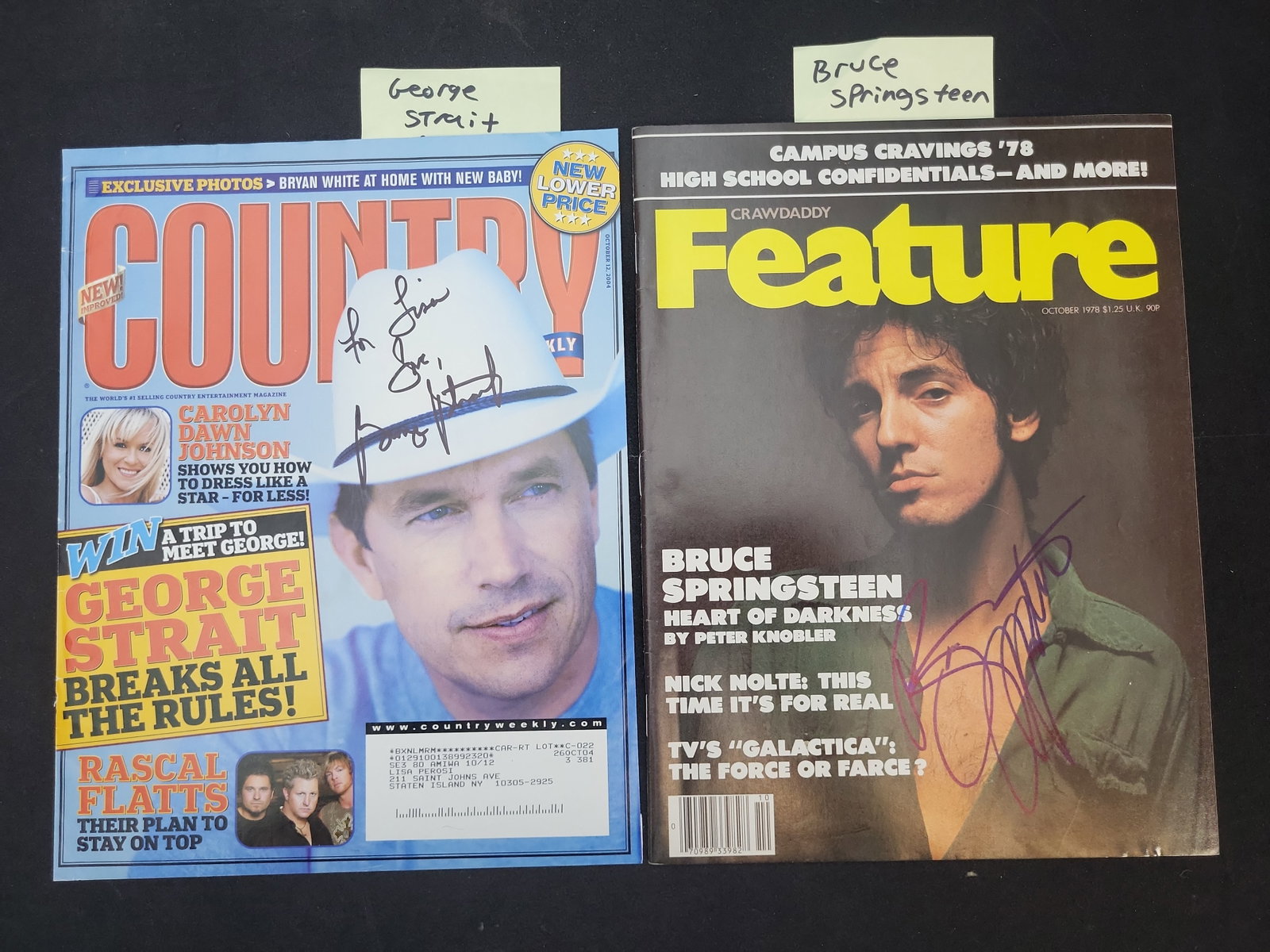 I03364 | Two Autographed Music Magazines Featuring George Strait and Bruce Springsteen (1 of 3)