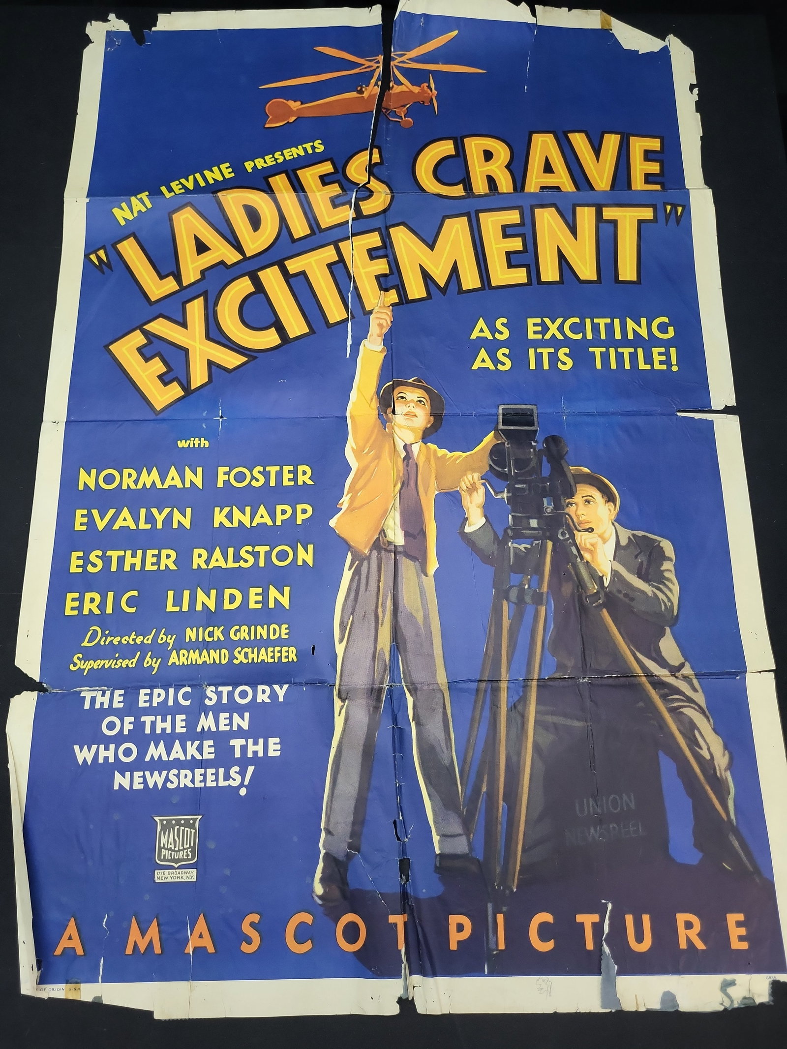 I03343 | Original One Sheet Movie Poster for Ladies Crave Excitement Mascot Pictures 1935 (1 of 10)
