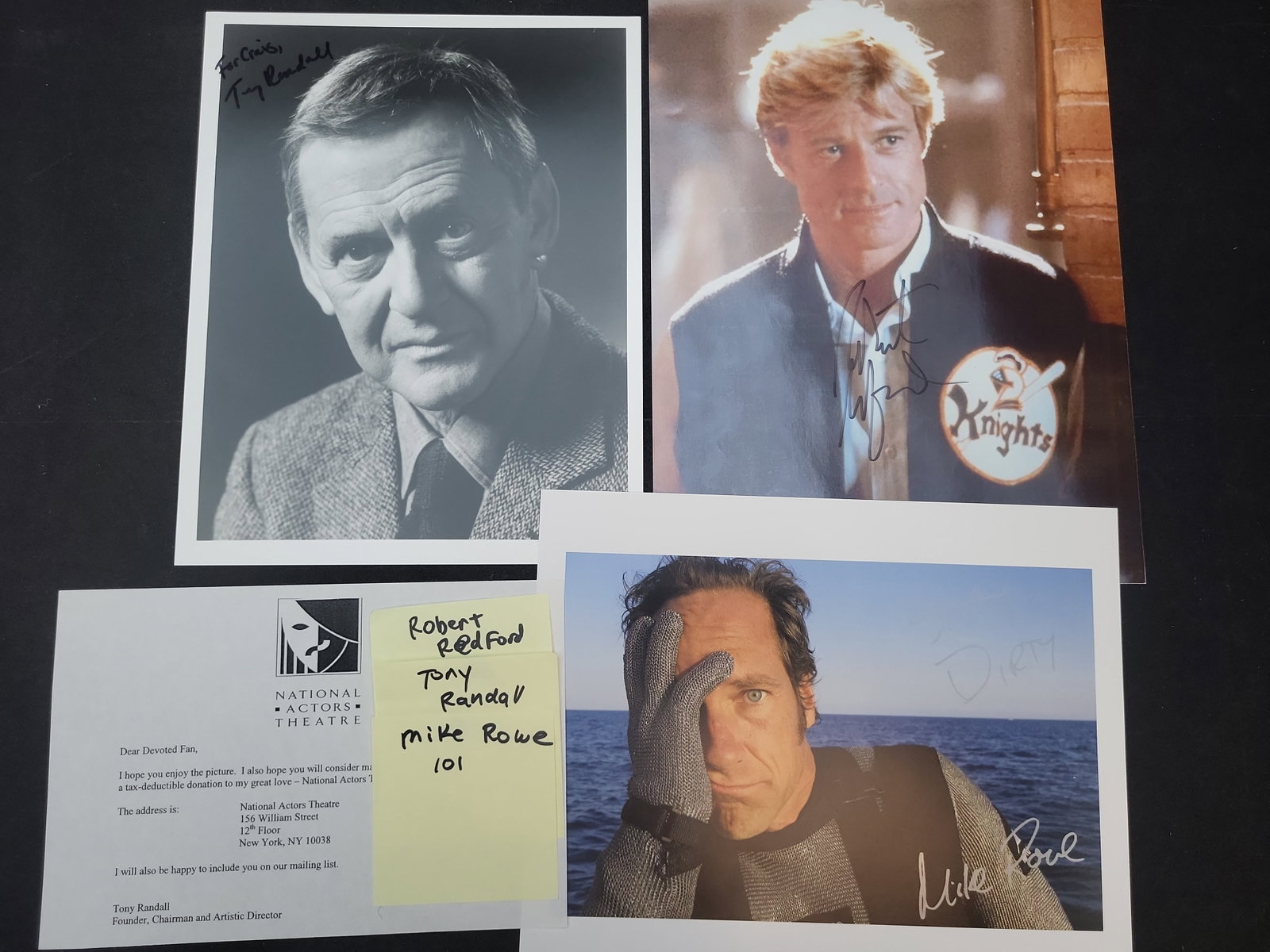 I03383 | A Collection of Three Autographed Celebrity Promotional Photographs and One Printed Letter (1 of 7)