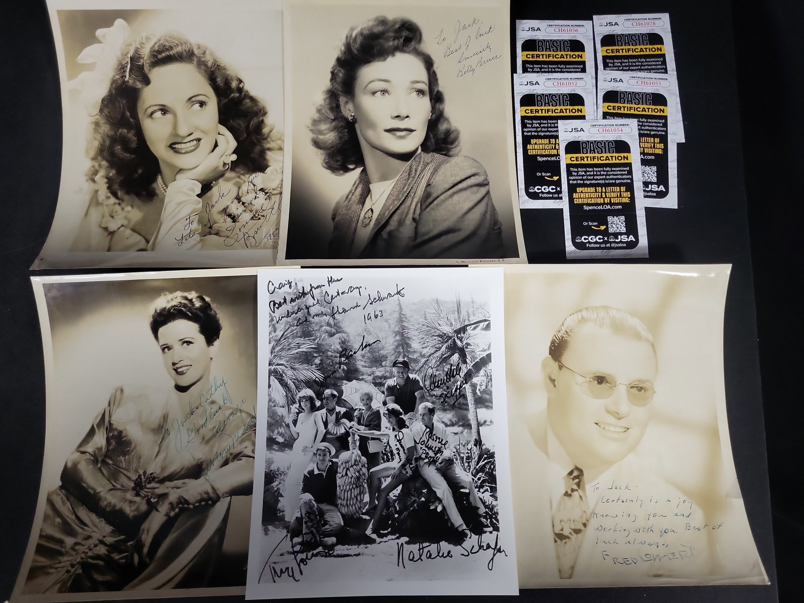 I03392 | A Lot of Five Vintage Autographed Entertainment Promotional Photographs with JSA (1 of 8)