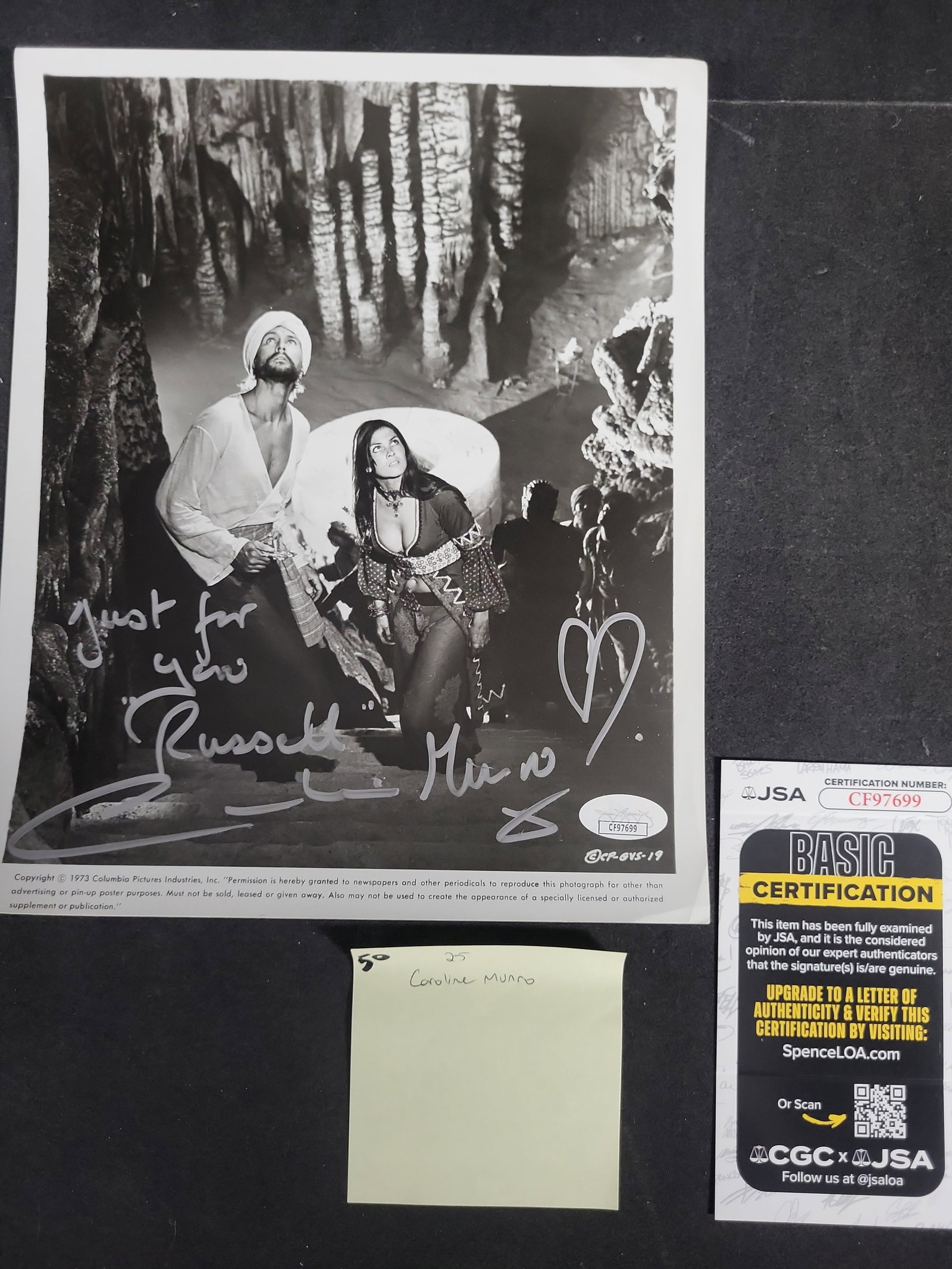 I03433 | Caroline Munro Signed The Golden Voyage of Sinbad Promotional Photograph with JSA COA (1 of 4)